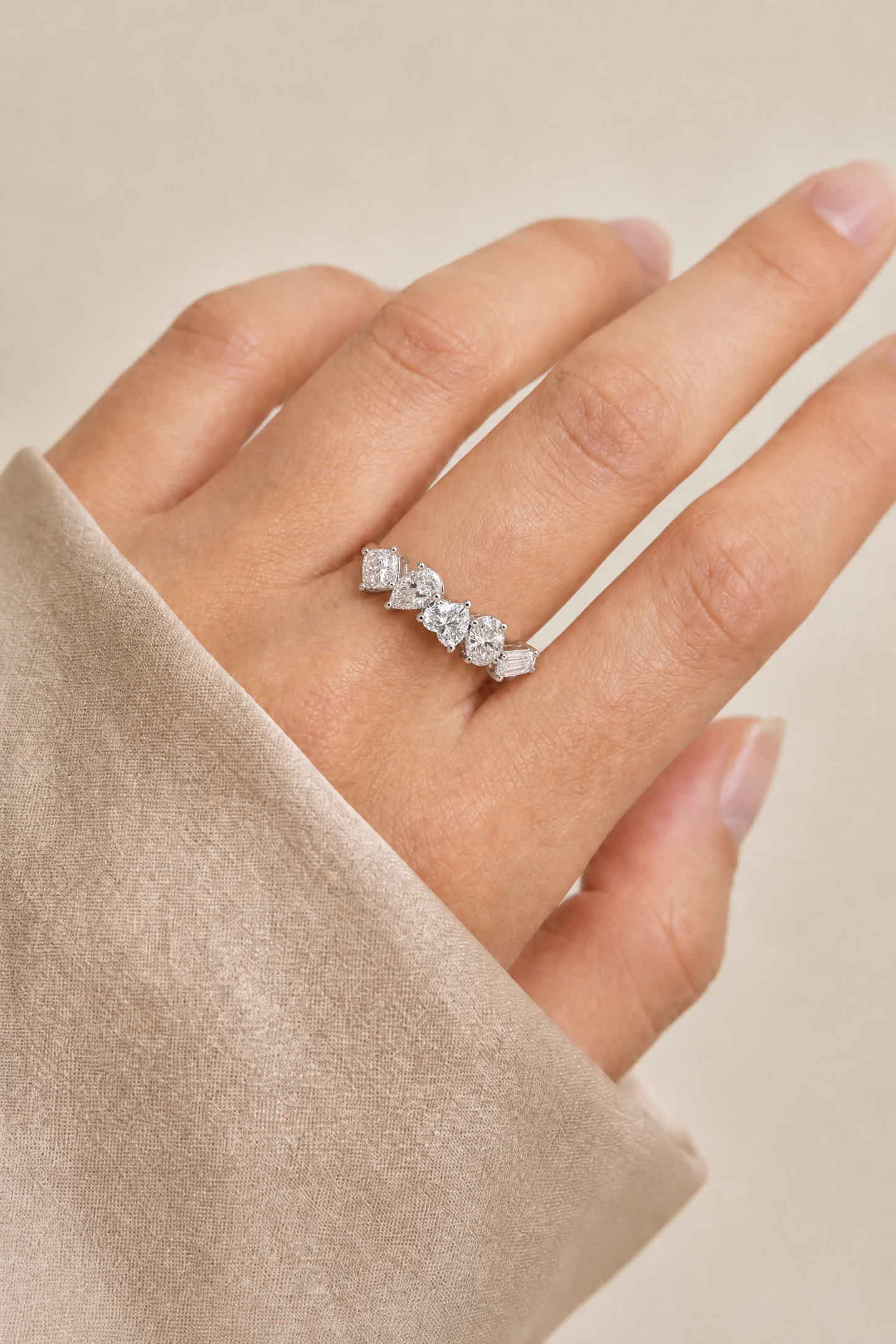 The Multi-Cut | Eclectic Five-Stone Diamond Band