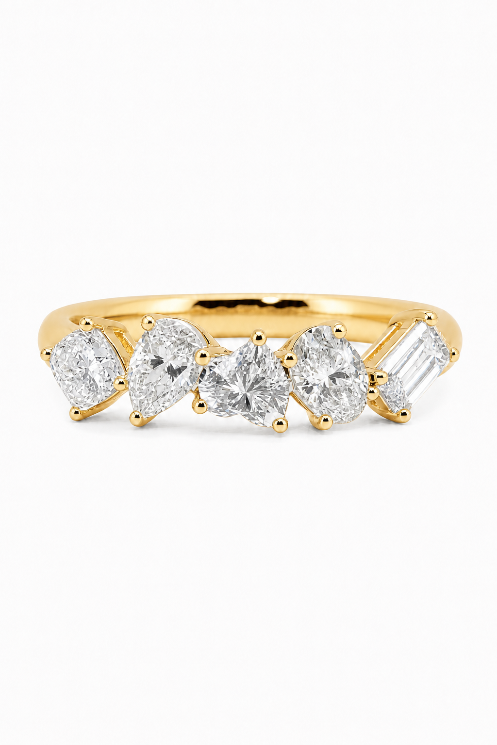 The Multi-Cut | Eclectic Five-Stone Diamond Band