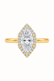 The Marquise Halo | Classic Smooth Band Diamond Ring