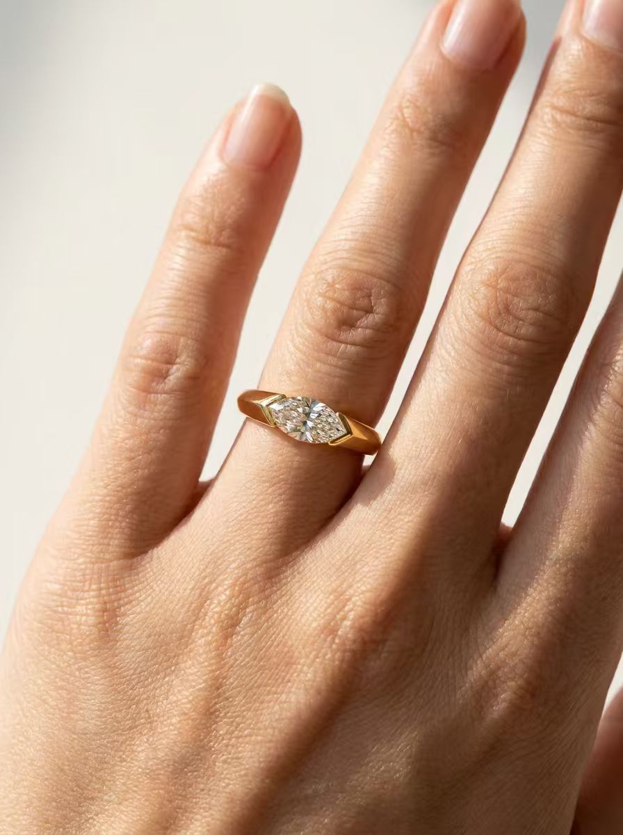 The Horizon | Avant-Garde East-West Dome Ring
