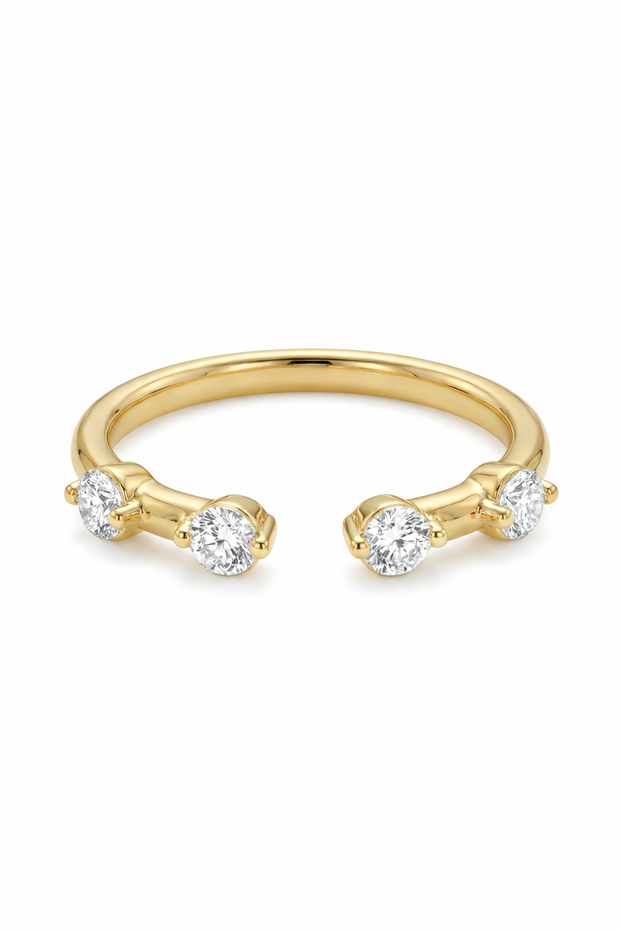 The Dewdrop | Floating Diamond Open Cuff