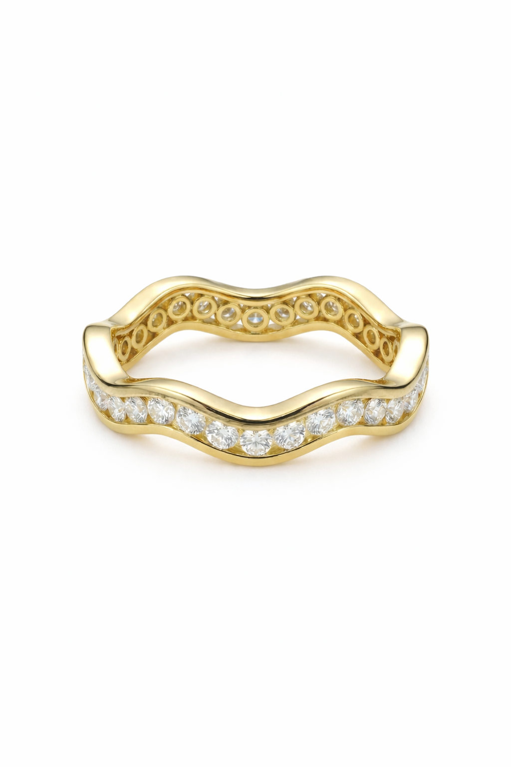 The Ribbon | Pavé Diamond Wave Band