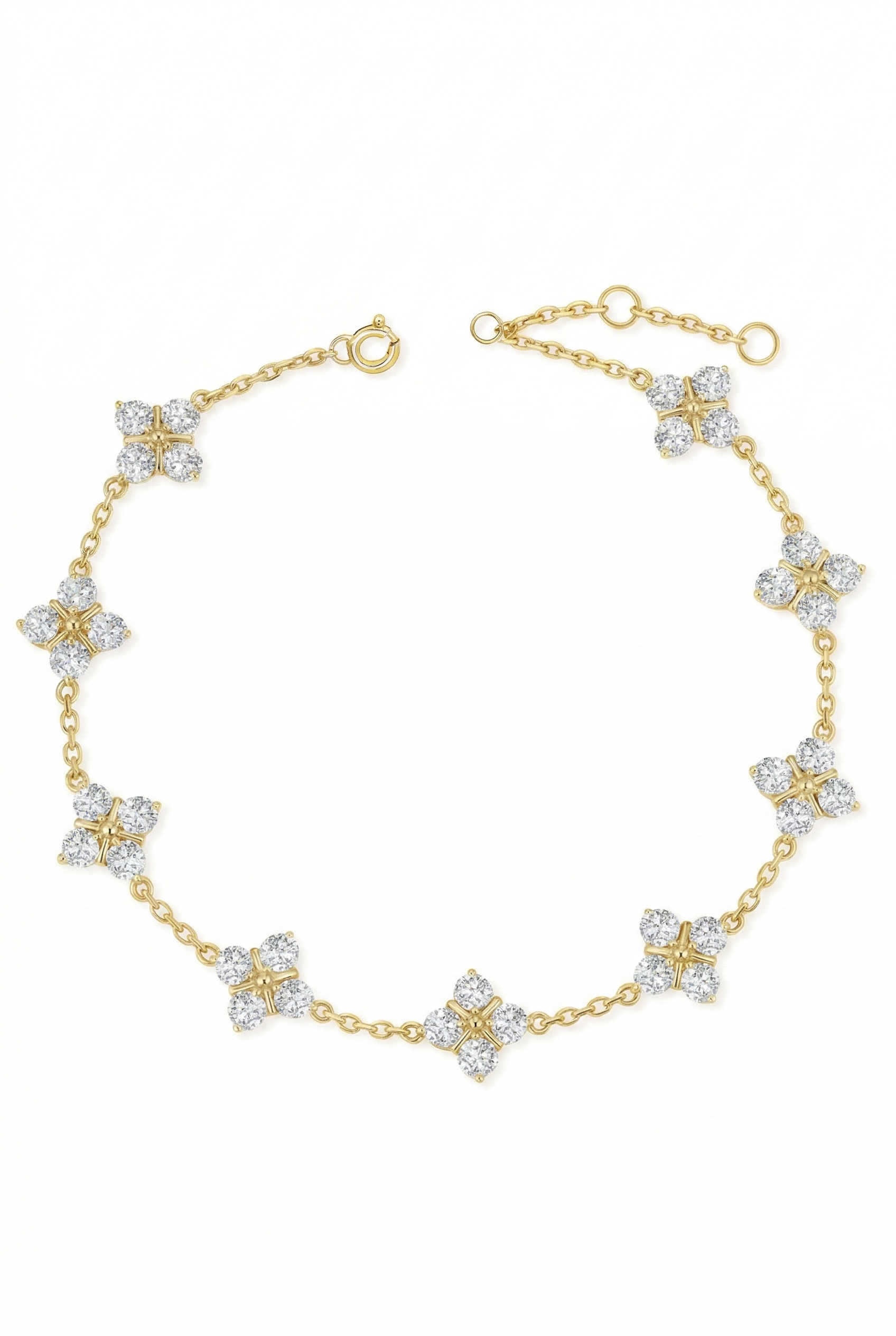 The Clover | Diamond Motif Chain Bracelet
