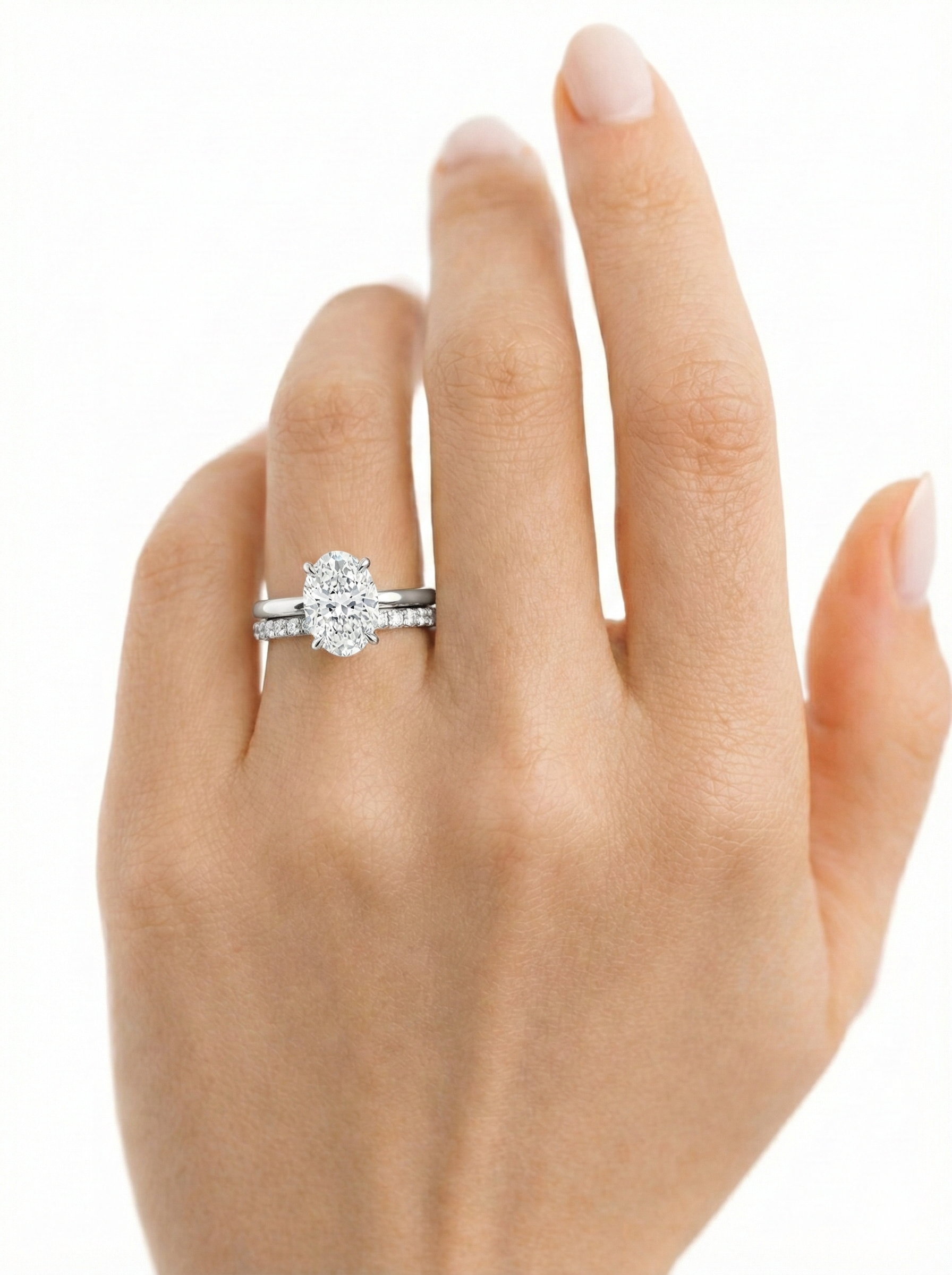 The Icon Stack | Oval Solid Gold Ring & Pave Band