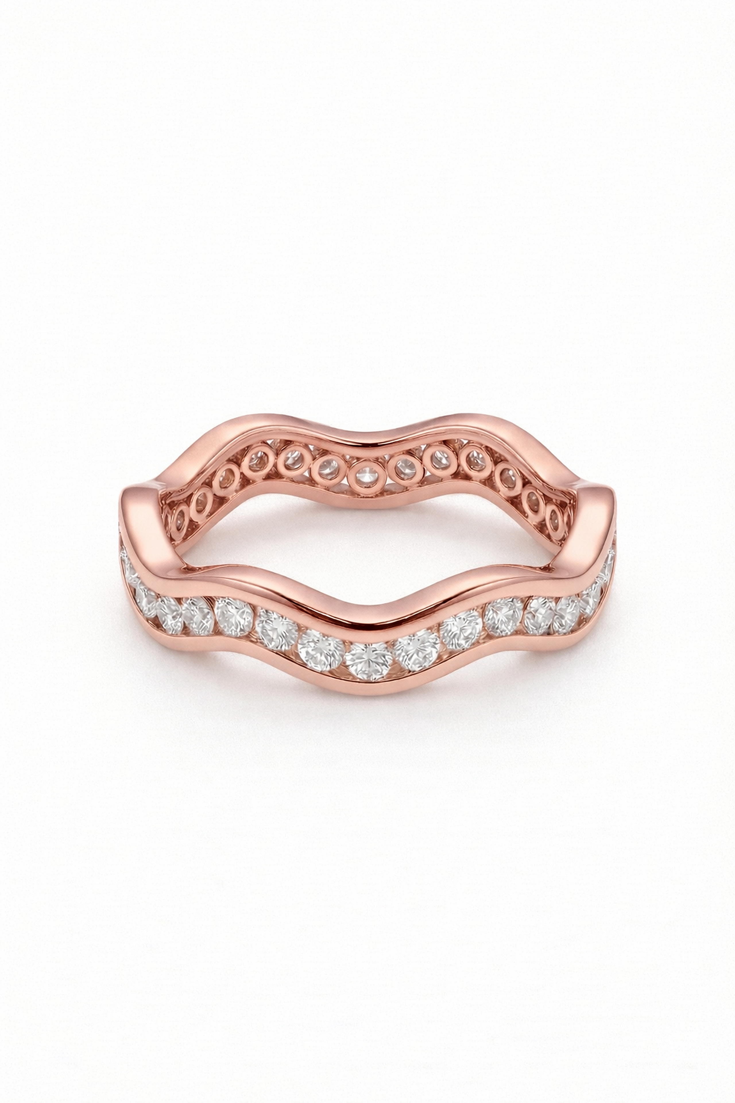 The Ribbon | Pavé Diamond Wave Band