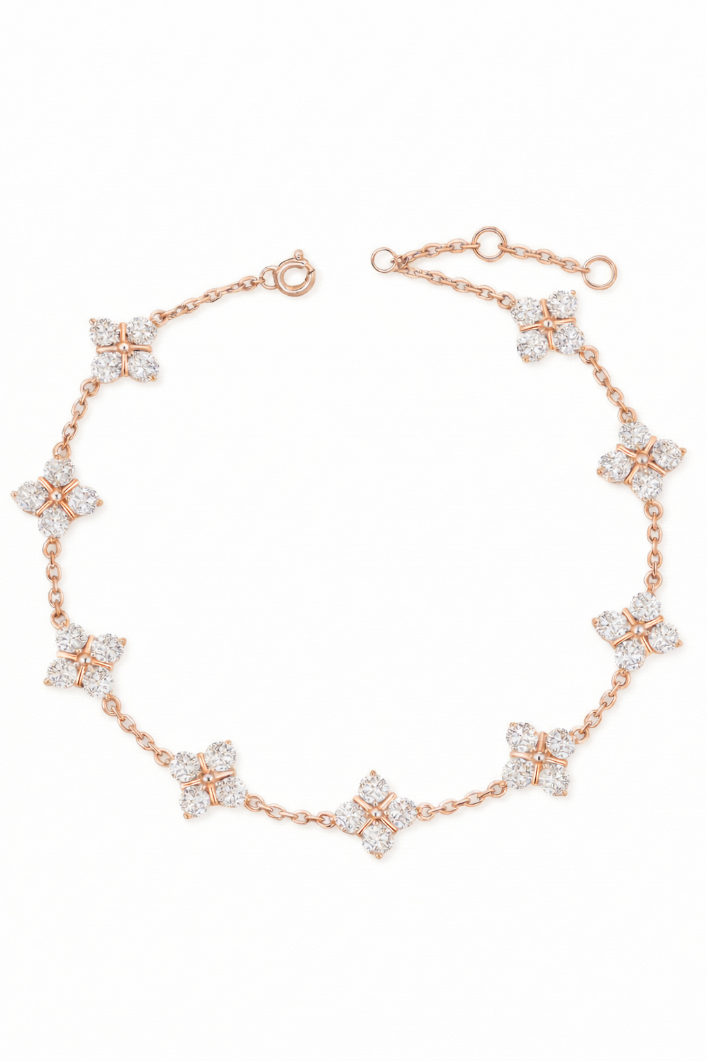 The Clover | Diamond Motif Chain Bracelet
