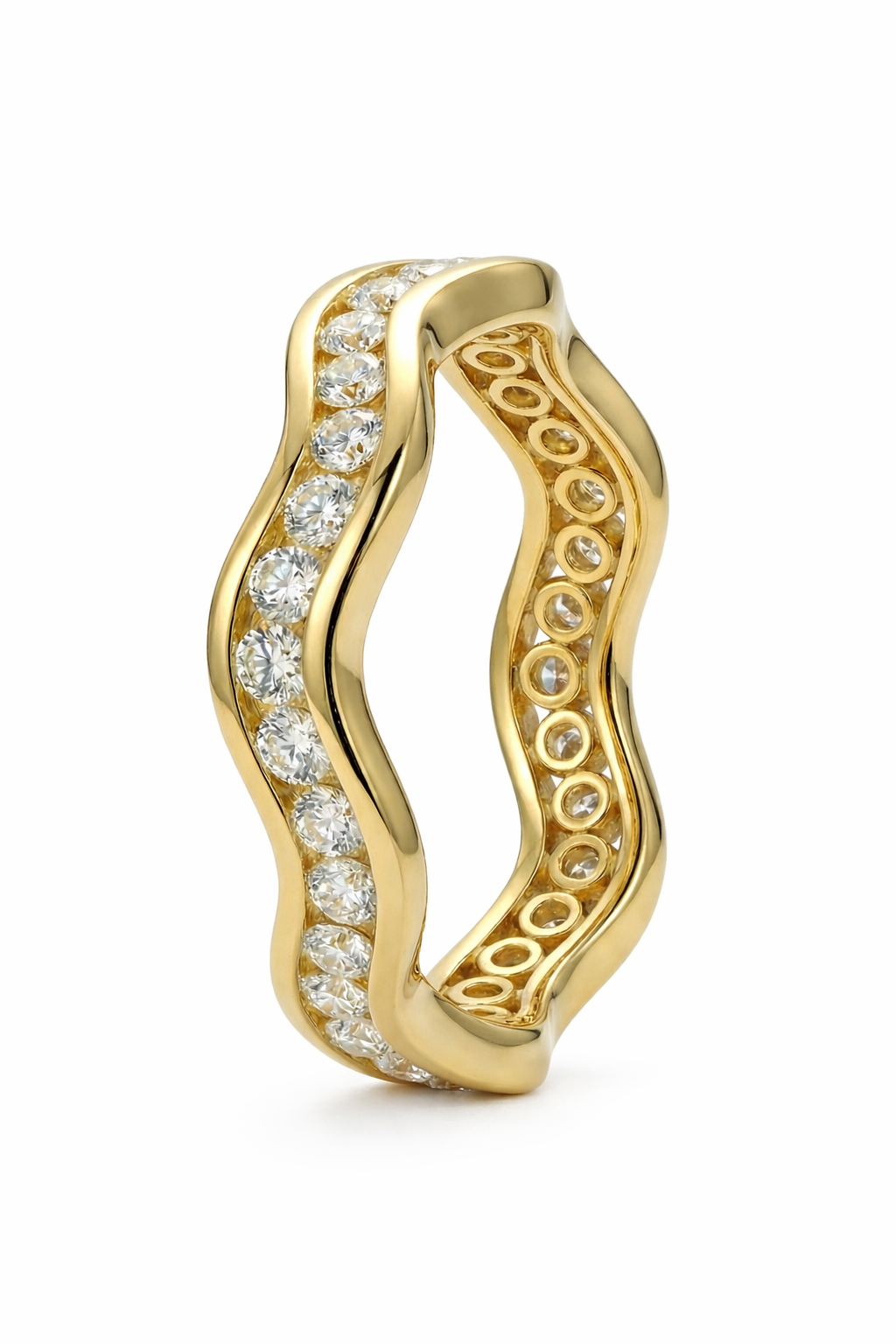 The Ribbon | Pavé Diamond Wave Band