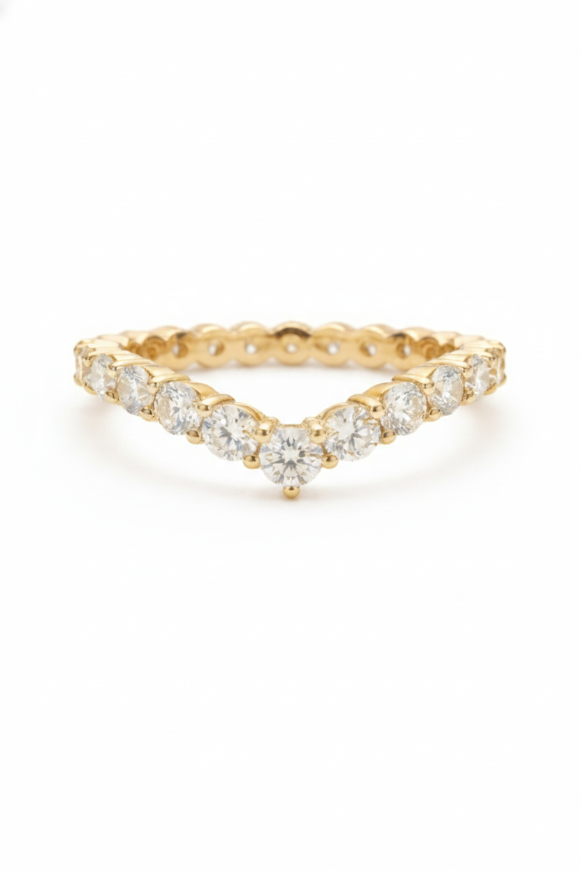 The Sunrise Stack | Oval Three-Stone & Scalloped Curve Band