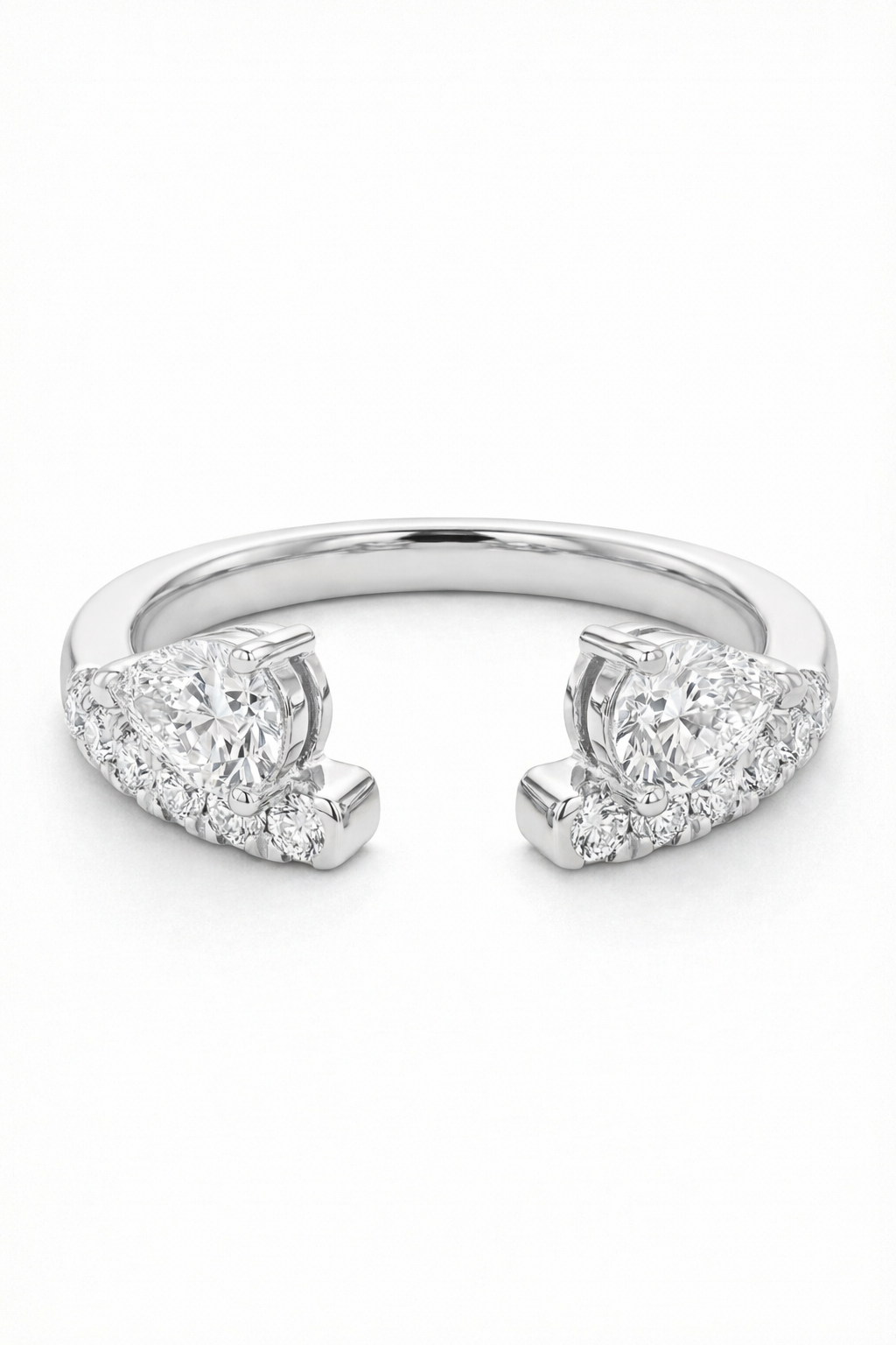 The Trinity | Pear Diamond Open Cuff