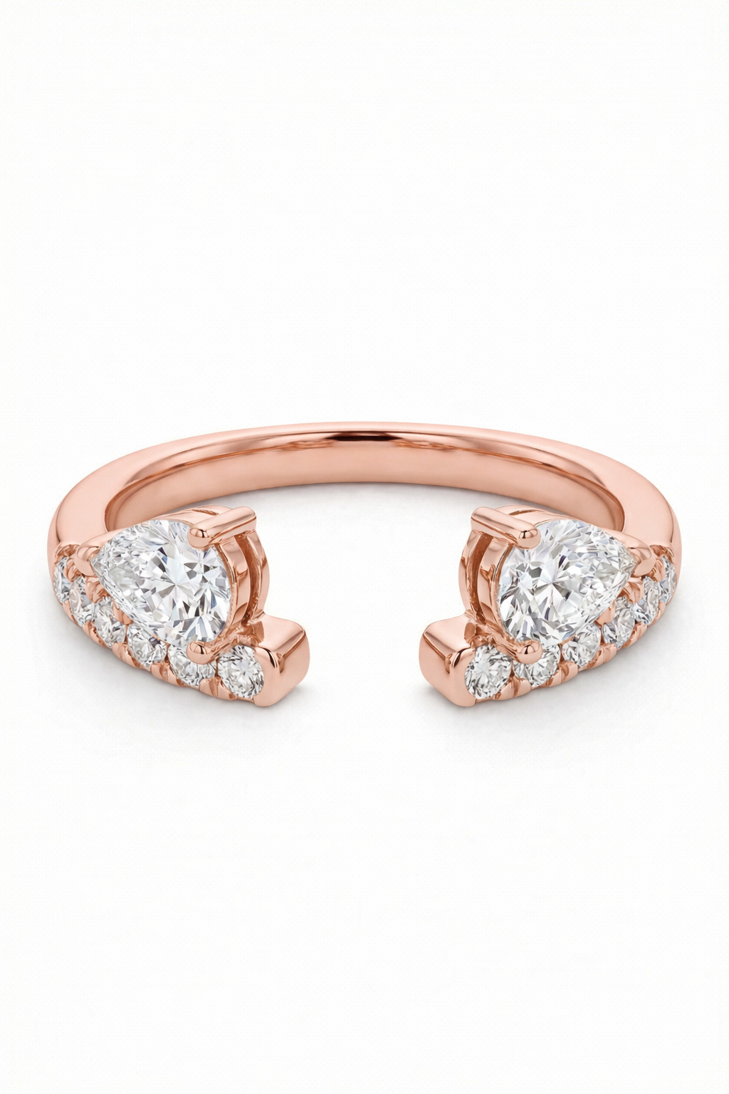 The Trinity | Pear Diamond Open Cuff