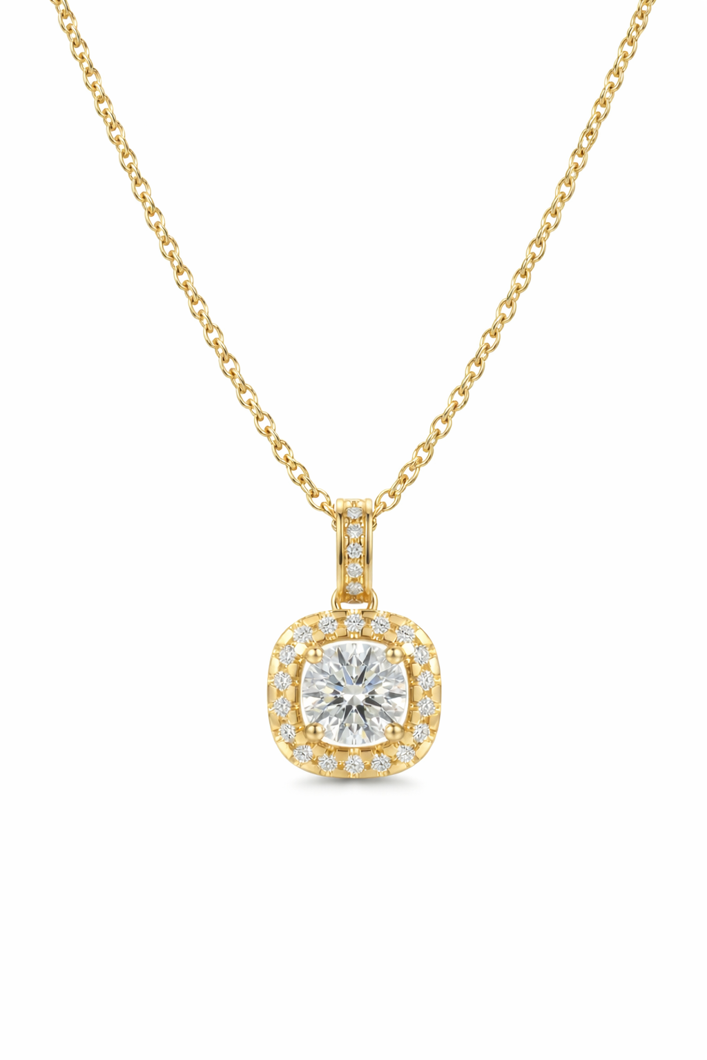 The Forum | Structured Halo Solitaire Pendant