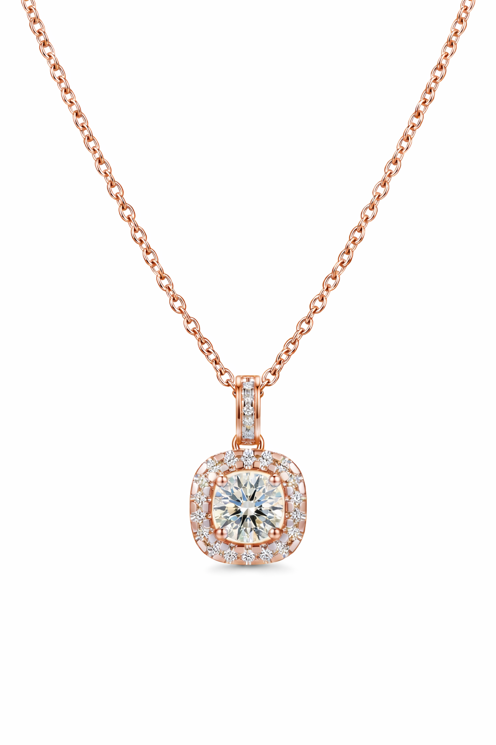 The Forum | Structured Halo Solitaire Pendant