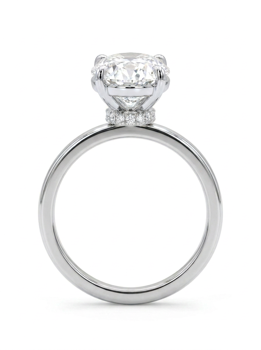The Plinth | Oval Solitaire & Knife-Edge Band