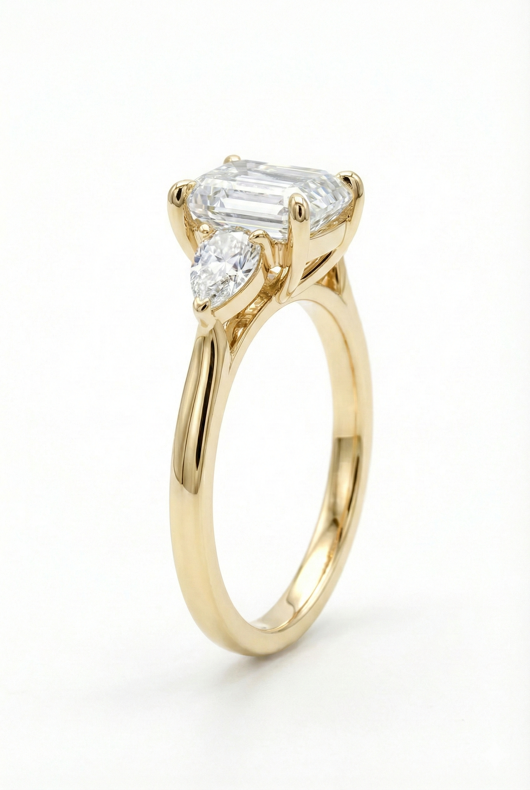 The Martini | Emerald & Pear Three-Stone Ring