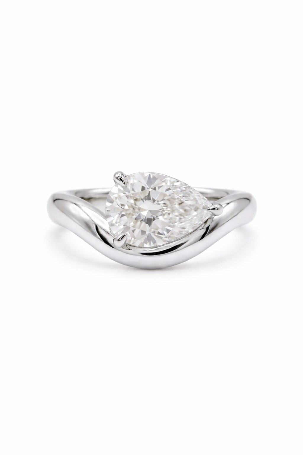 The Dune | Sculptural Pear Diamond Ring