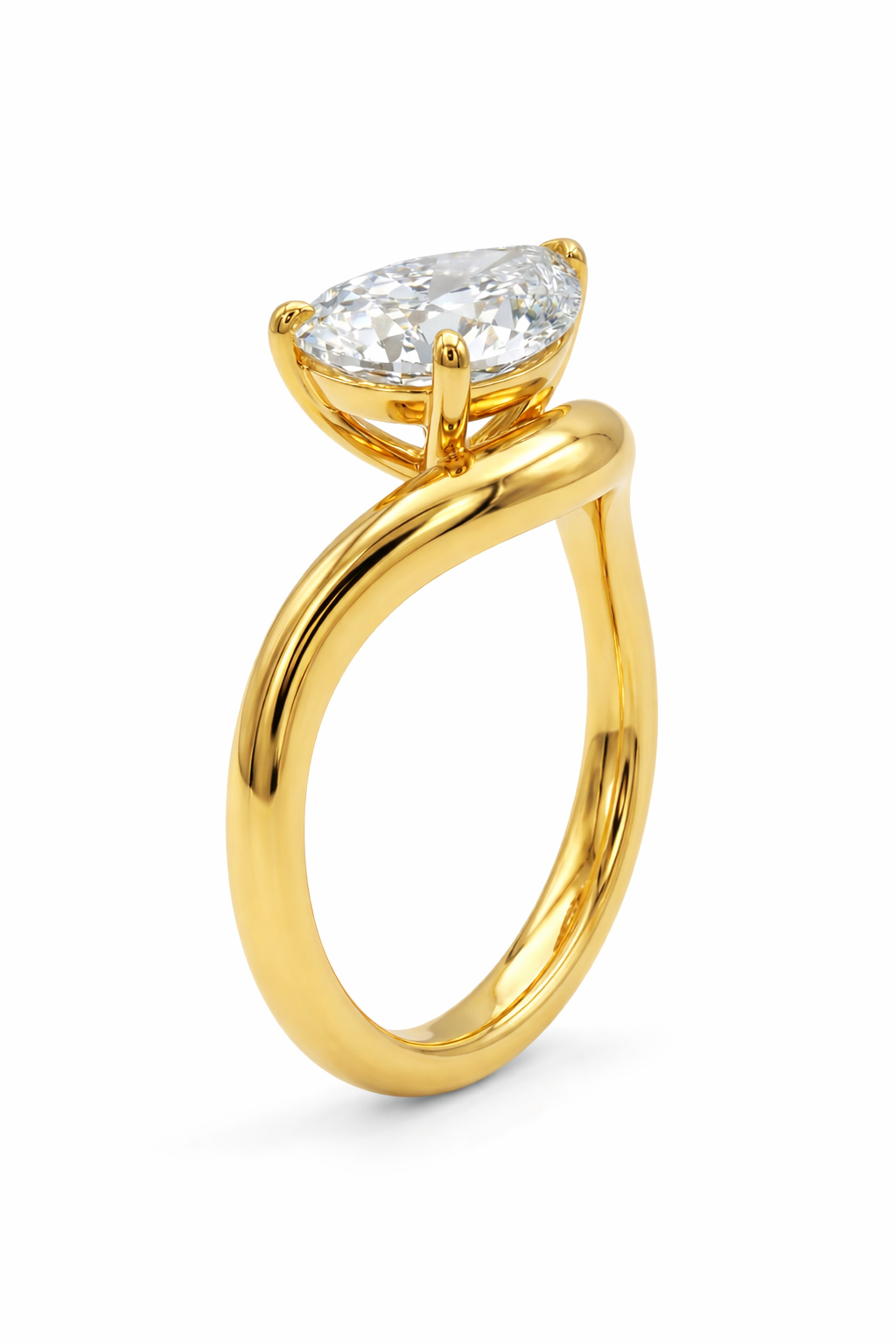 The Dune | Sculptural Pear Diamond Ring