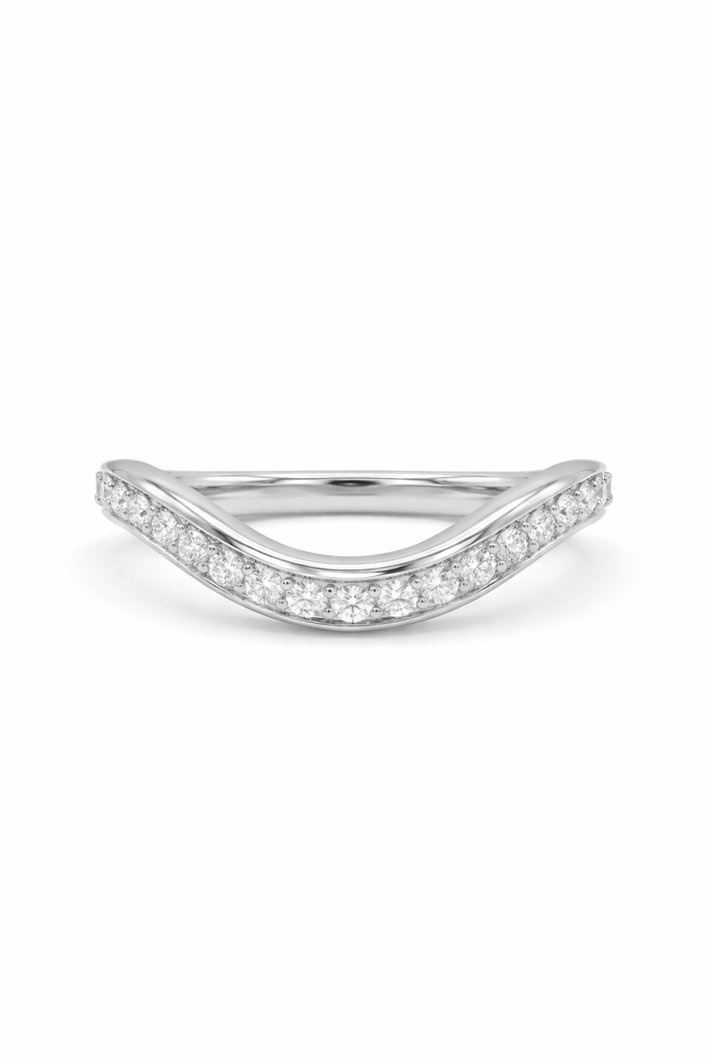 The Shore | Curved Pavé Diamond Band
