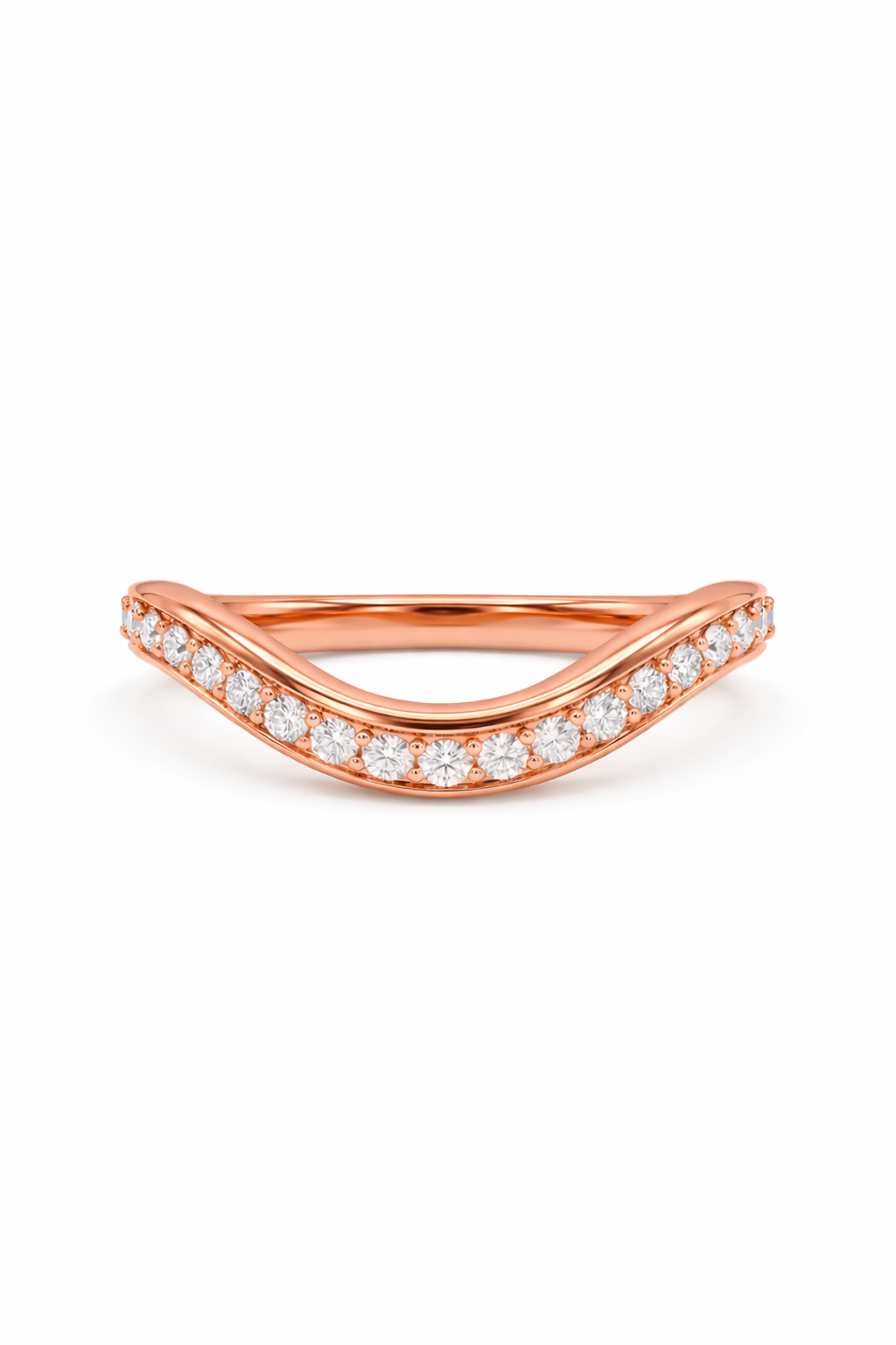 The Shore | Curved Pavé Diamond Band