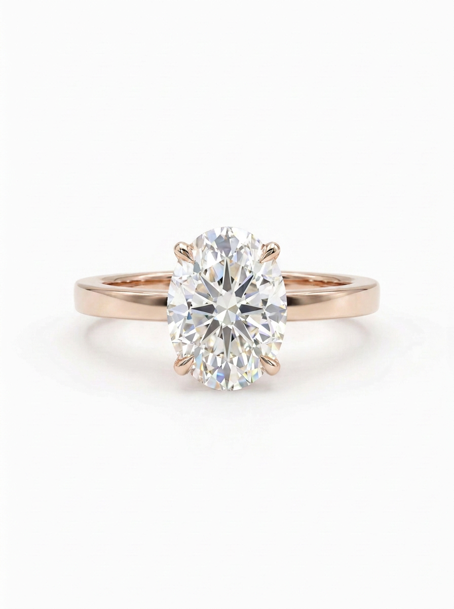 The Plinth | Oval Solitaire & Knife-Edge Band