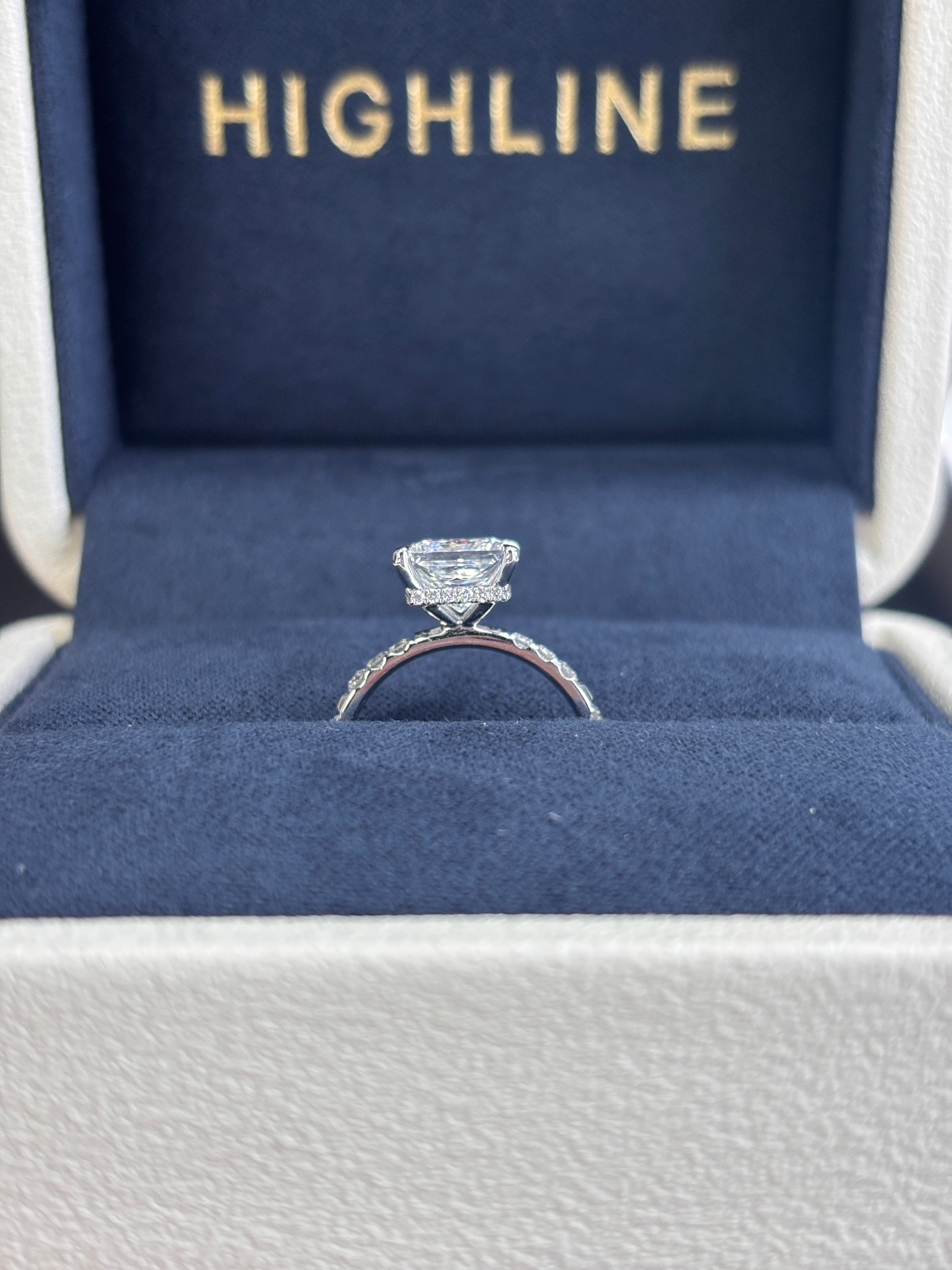 The Duchess | Princess Cut Hidden Halo Ring — Ready to Ship