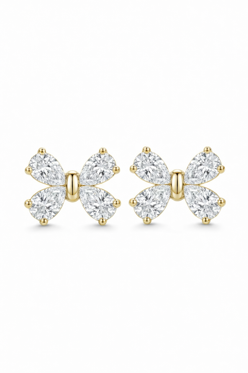 The Flutter | Pear-Cut Diamond Butterfly Studs