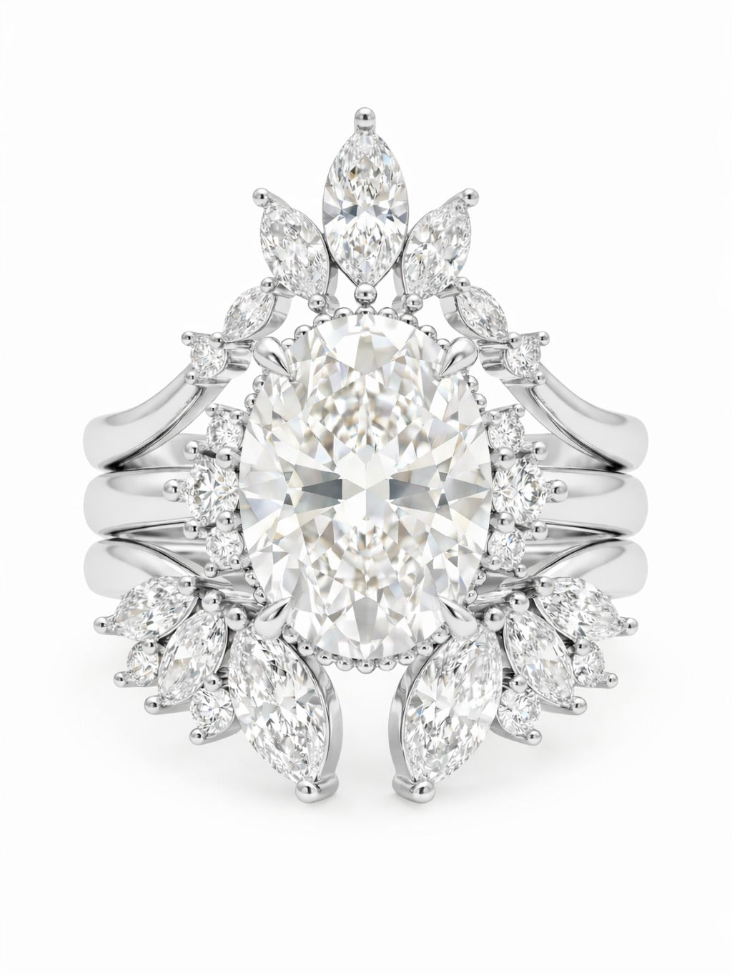 The Phoenix Stack | Marquise Wing & Oval Solitaire