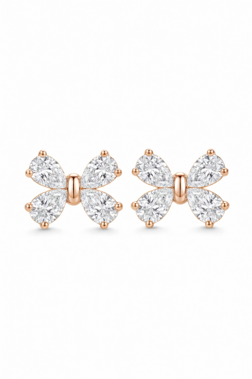 The Flutter | Pear-Cut Diamond Butterfly Studs