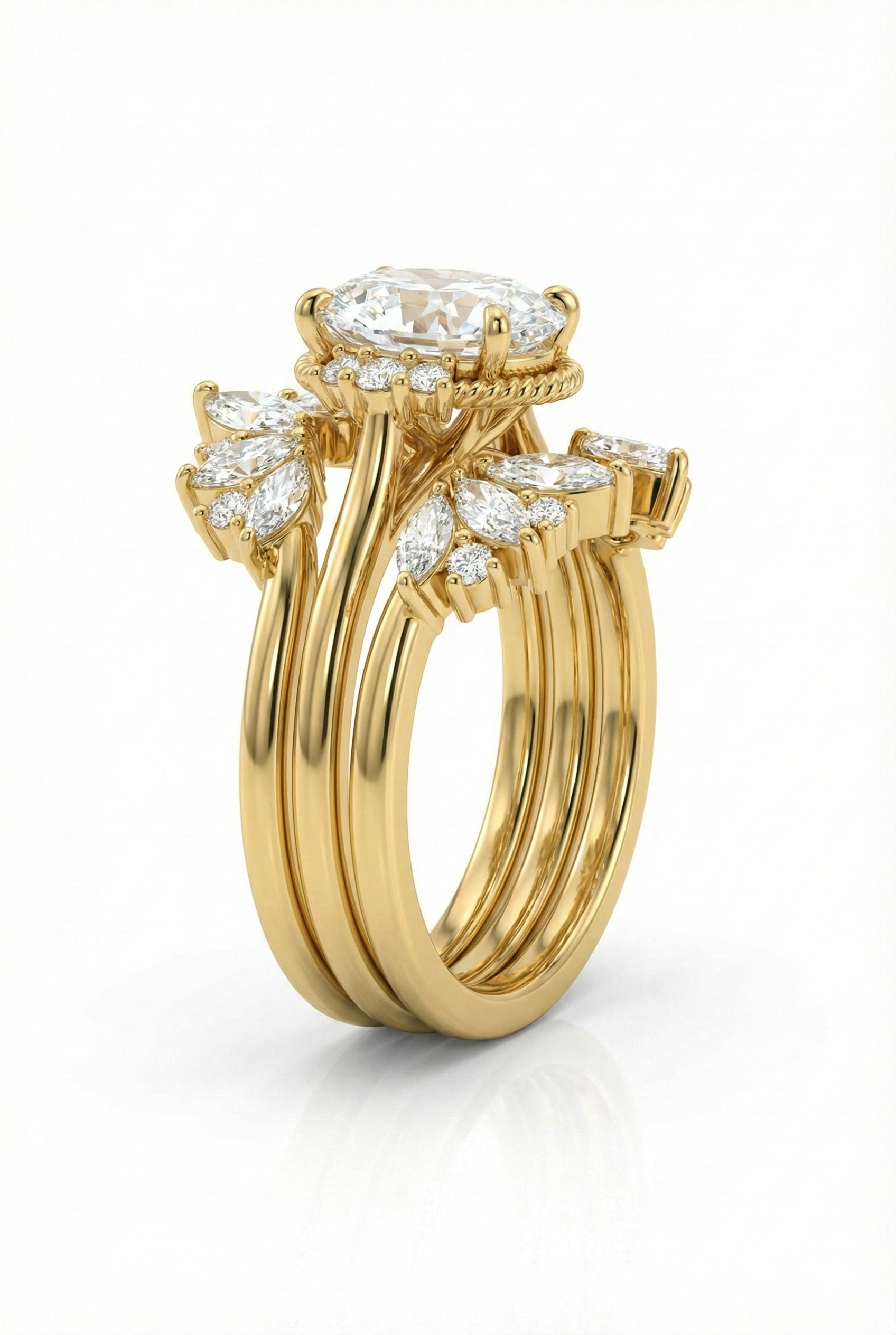 The Phoenix Stack | Marquise Wing & Oval Solitaire
