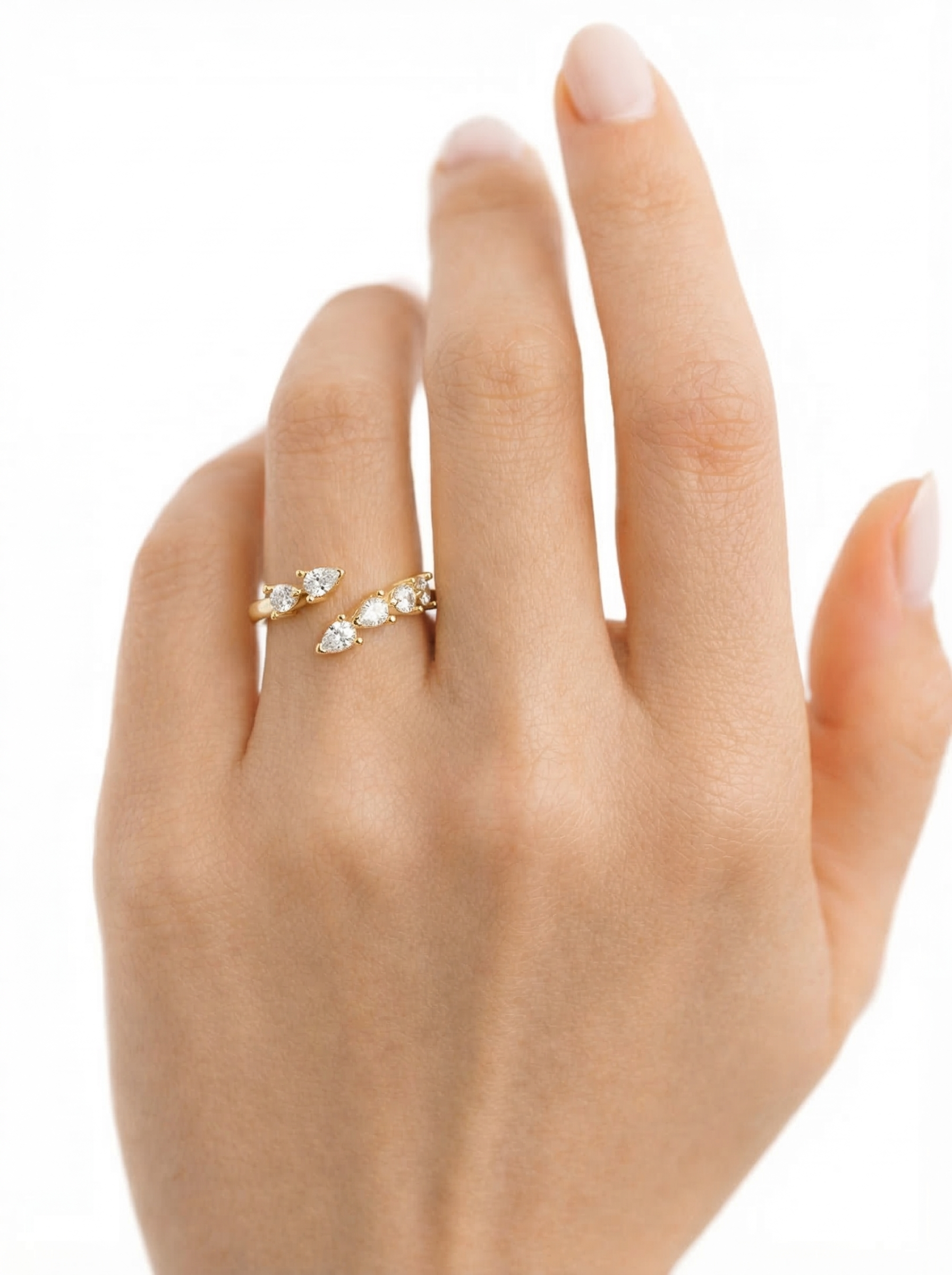 The Willow | Open Pear-Cut Enhancer Ring