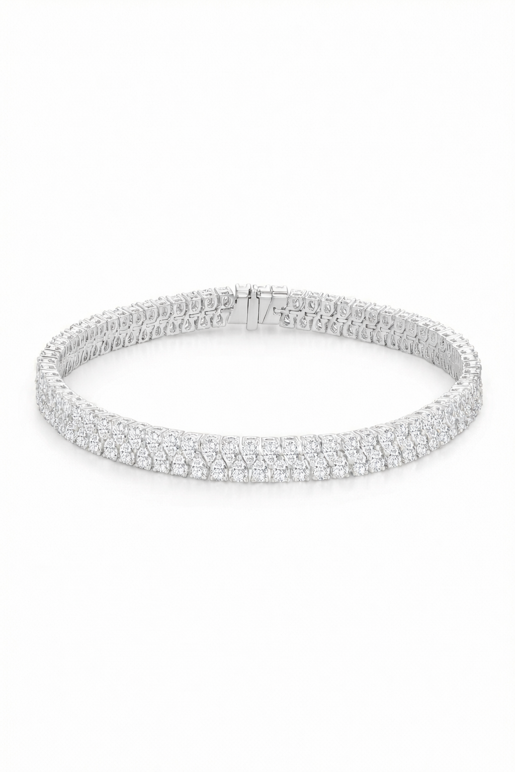 The Cascade | Double-Row Pear Diamond Bracelet