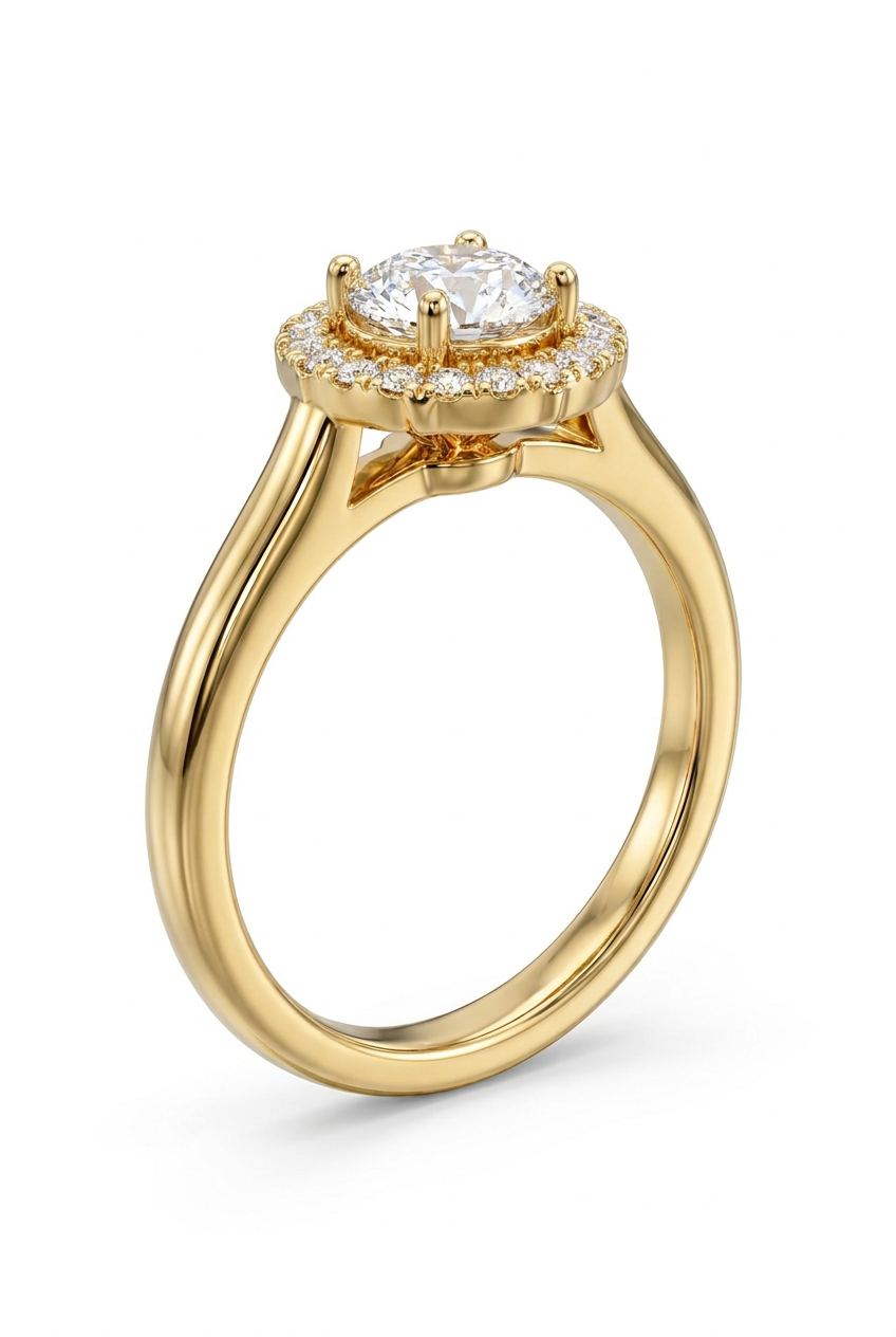 The Ogee | Oval Scalloped Halo Ring