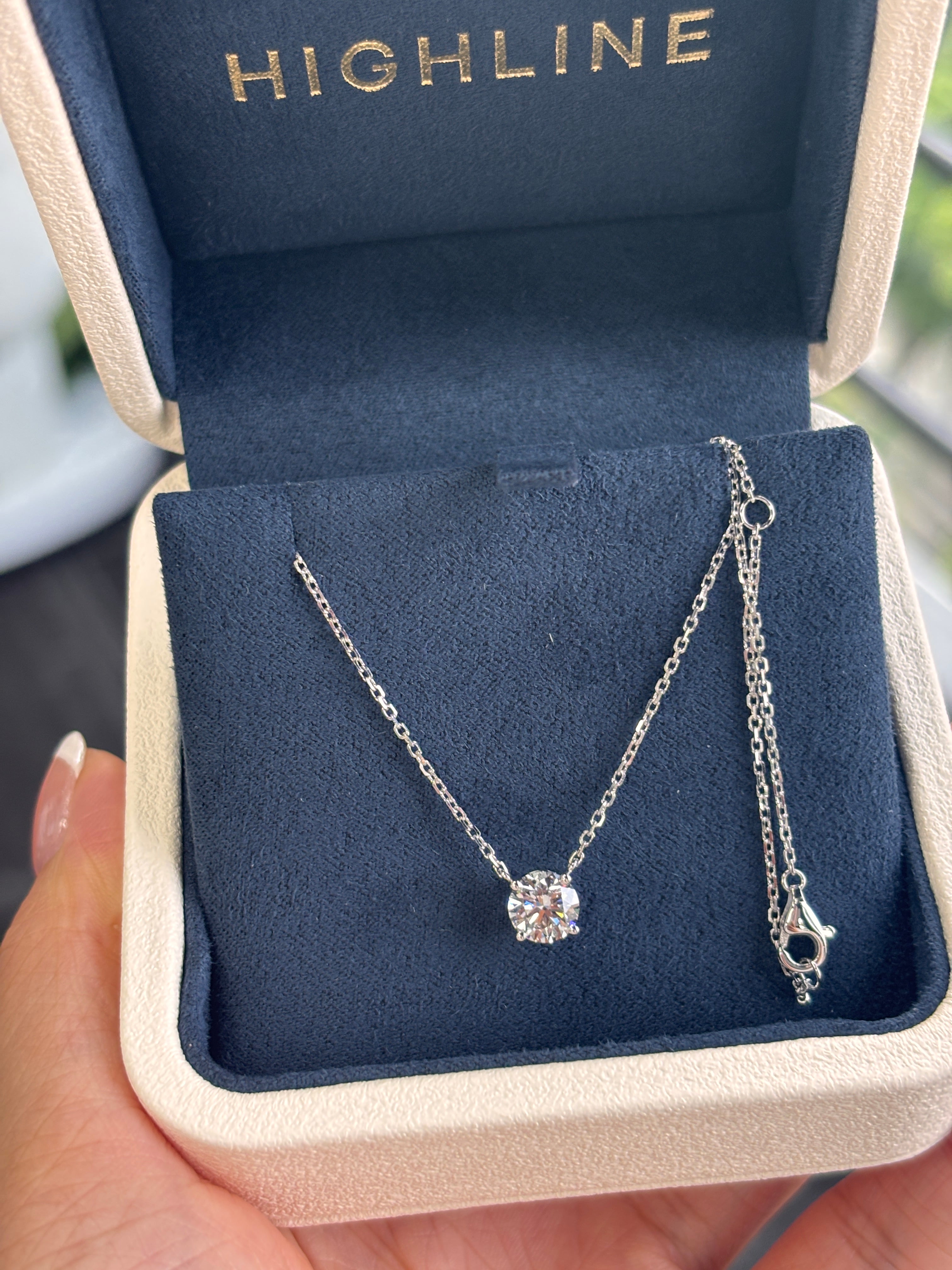 The Sol | Round Brilliant Solitaire Necklace — Ready to Ship