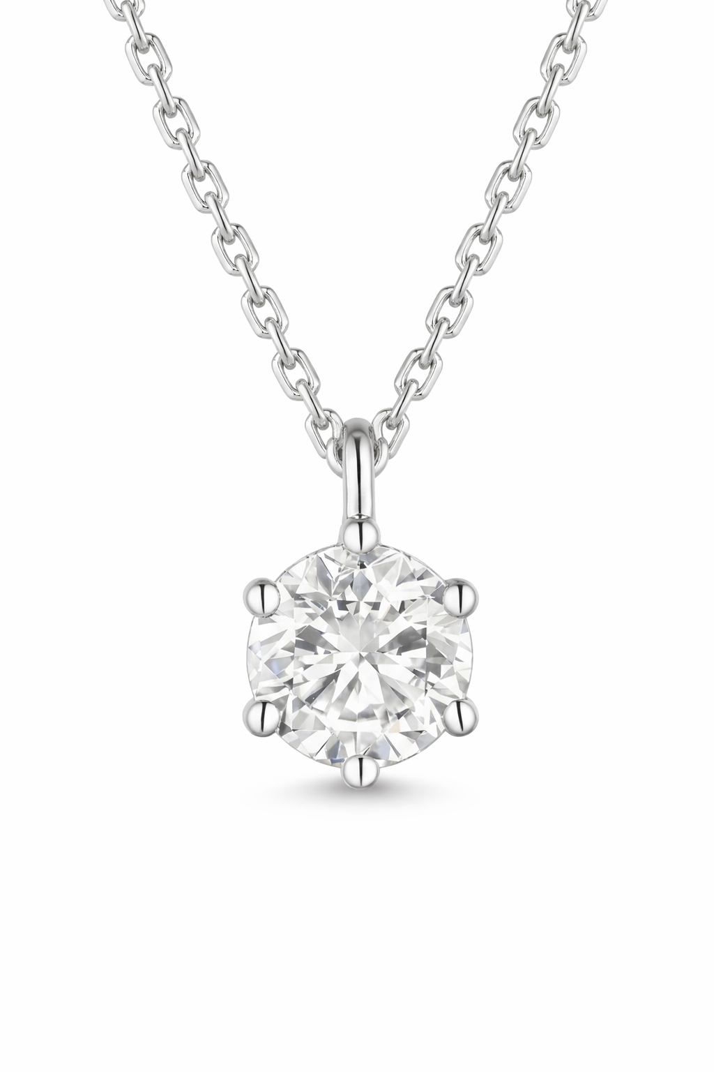 The Stella | Six-Prong Solitaire Necklace