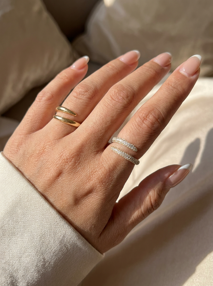 The Helix | Coiled Gold & Pavé Wrap Ring
