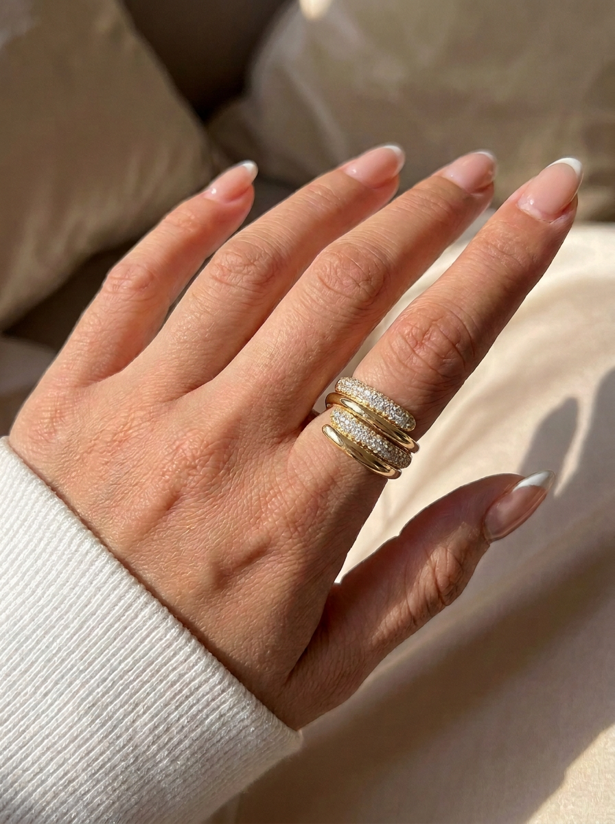The Helix | Coiled Gold & Pavé Wrap Ring