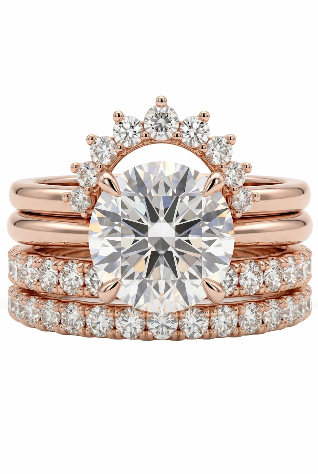 The Sol | Grand Round Solitaire & Triple-Eternity Suite