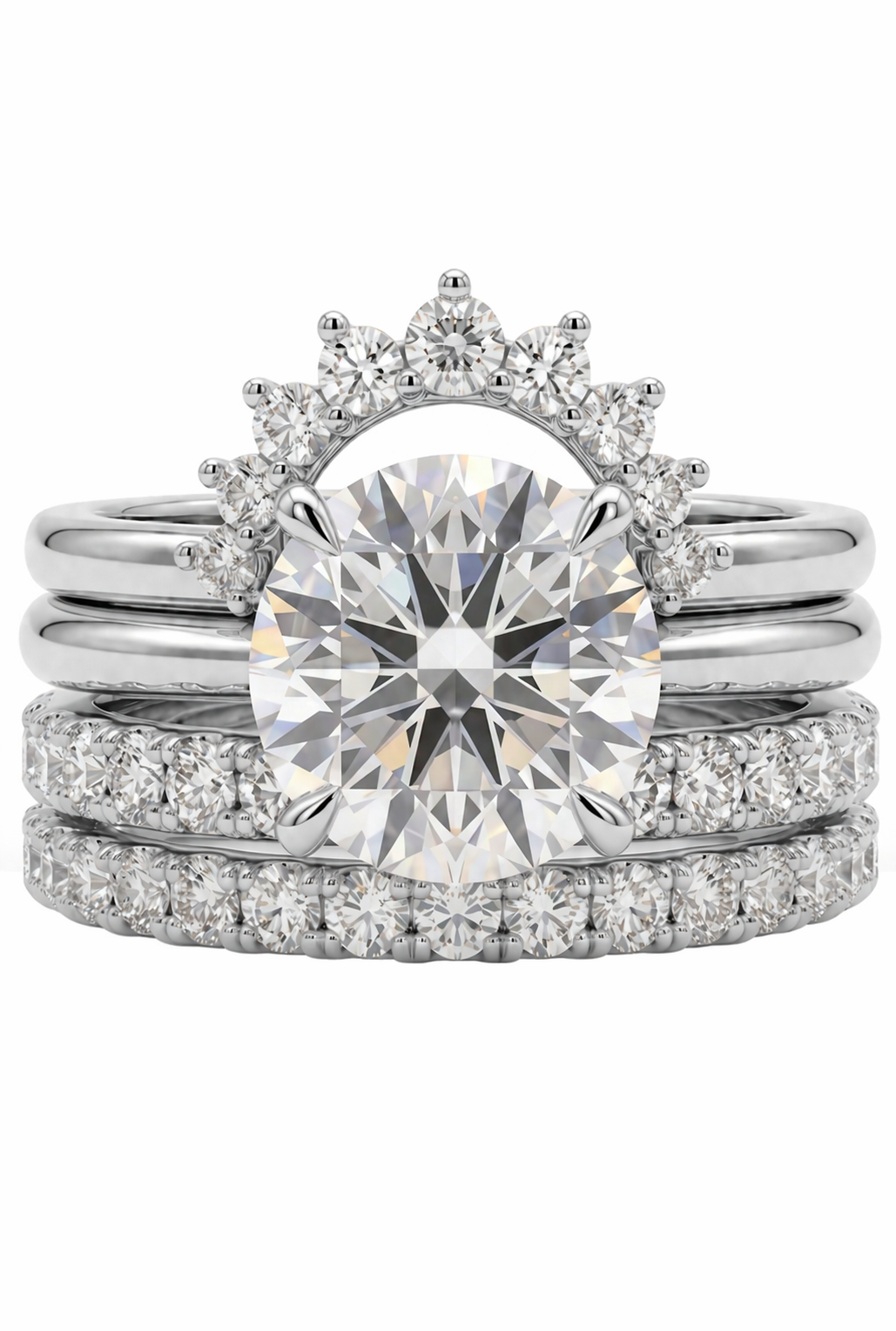 The Sol | Grand Round Solitaire & Triple-Eternity Suite