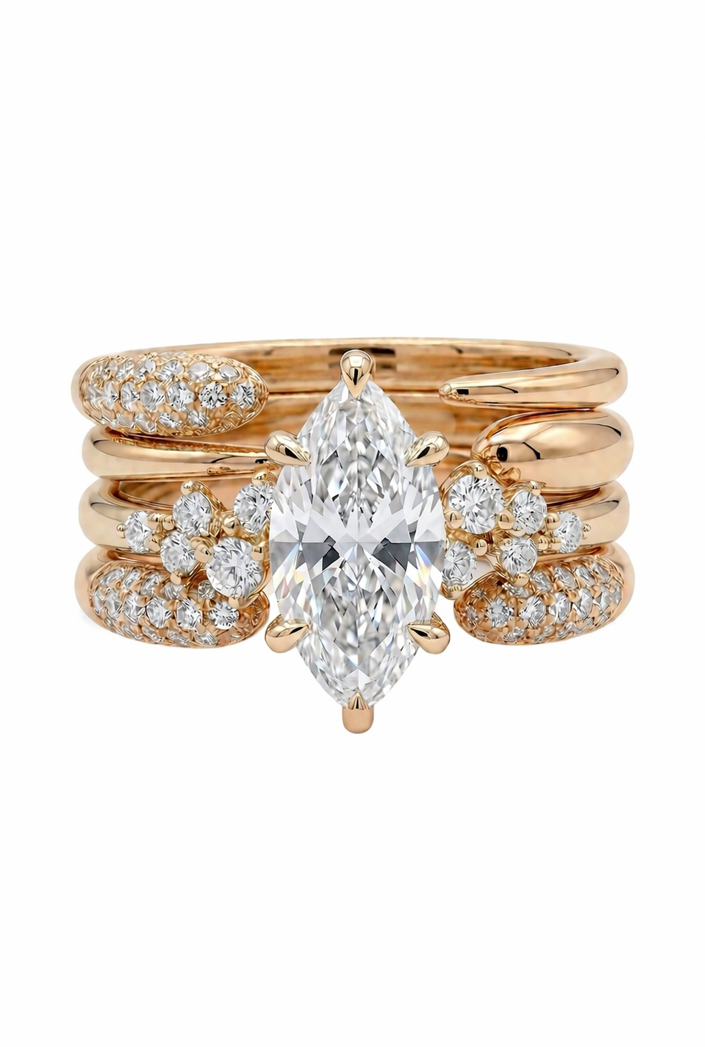 The Artemis | Marquise Solitaire & Sculptural Wing Suite