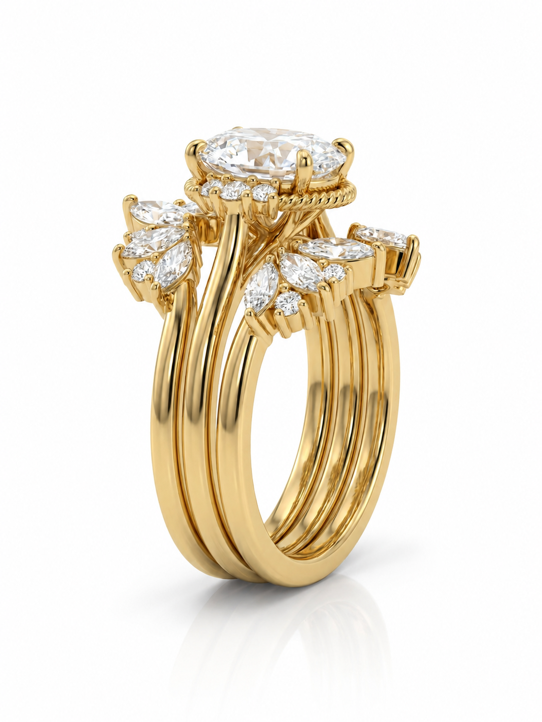 The Phoenix Stack | Marquise Wing & Oval Solitaire