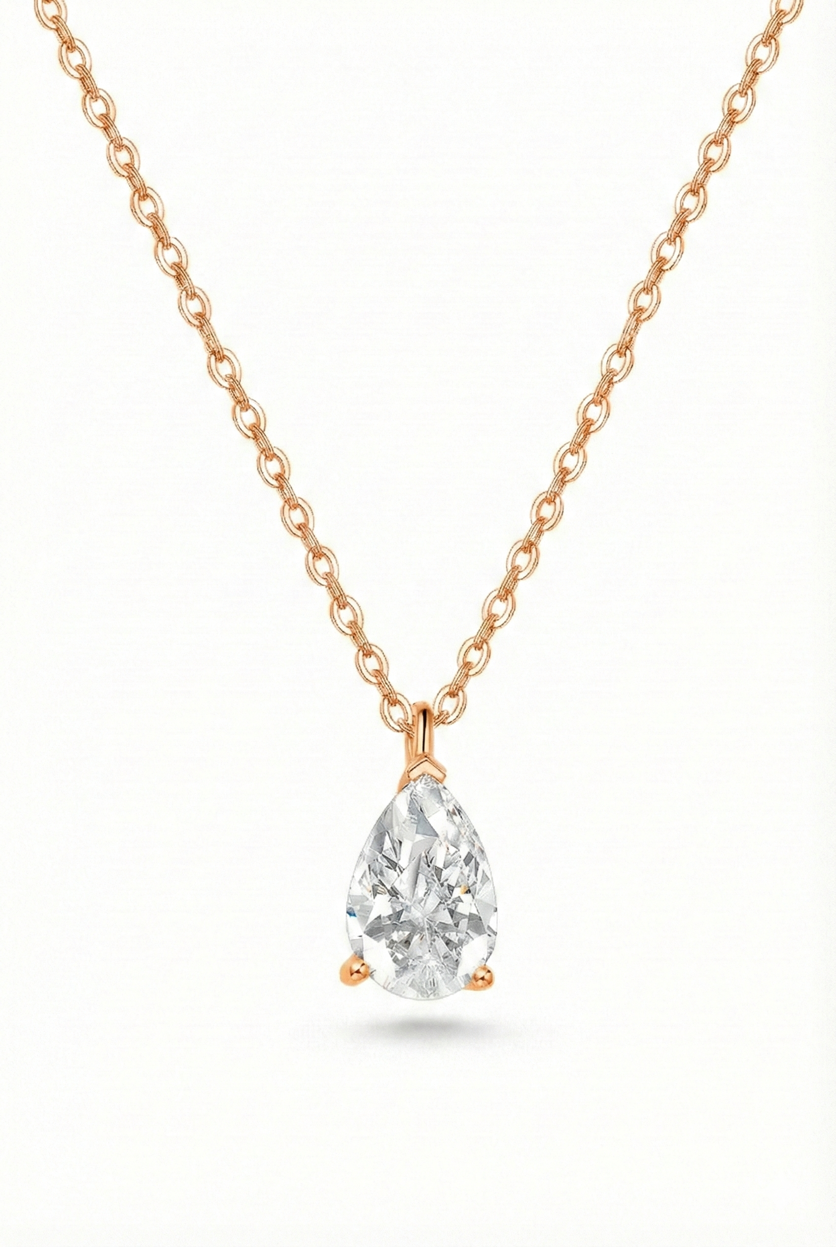 The Raindrop | Pear Diamond Solitaire Necklace