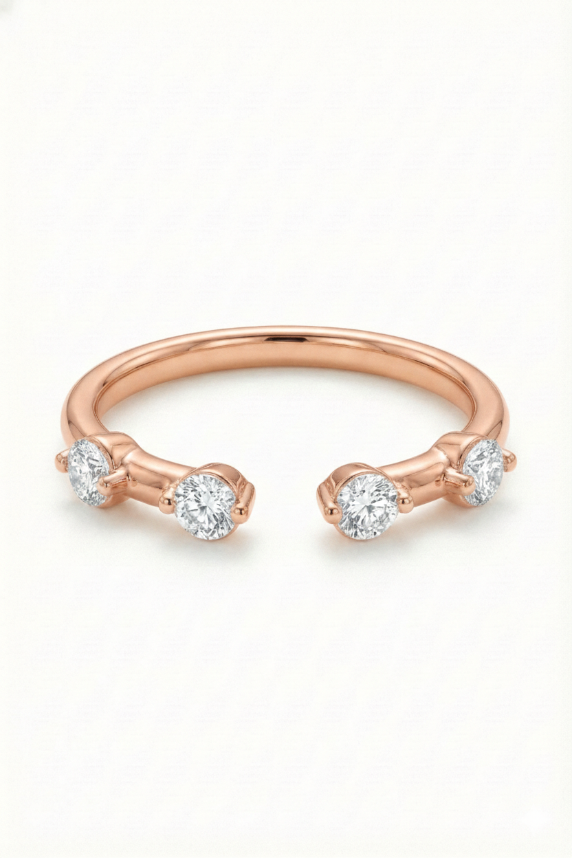 The Dewdrop | Floating Diamond Open Cuff