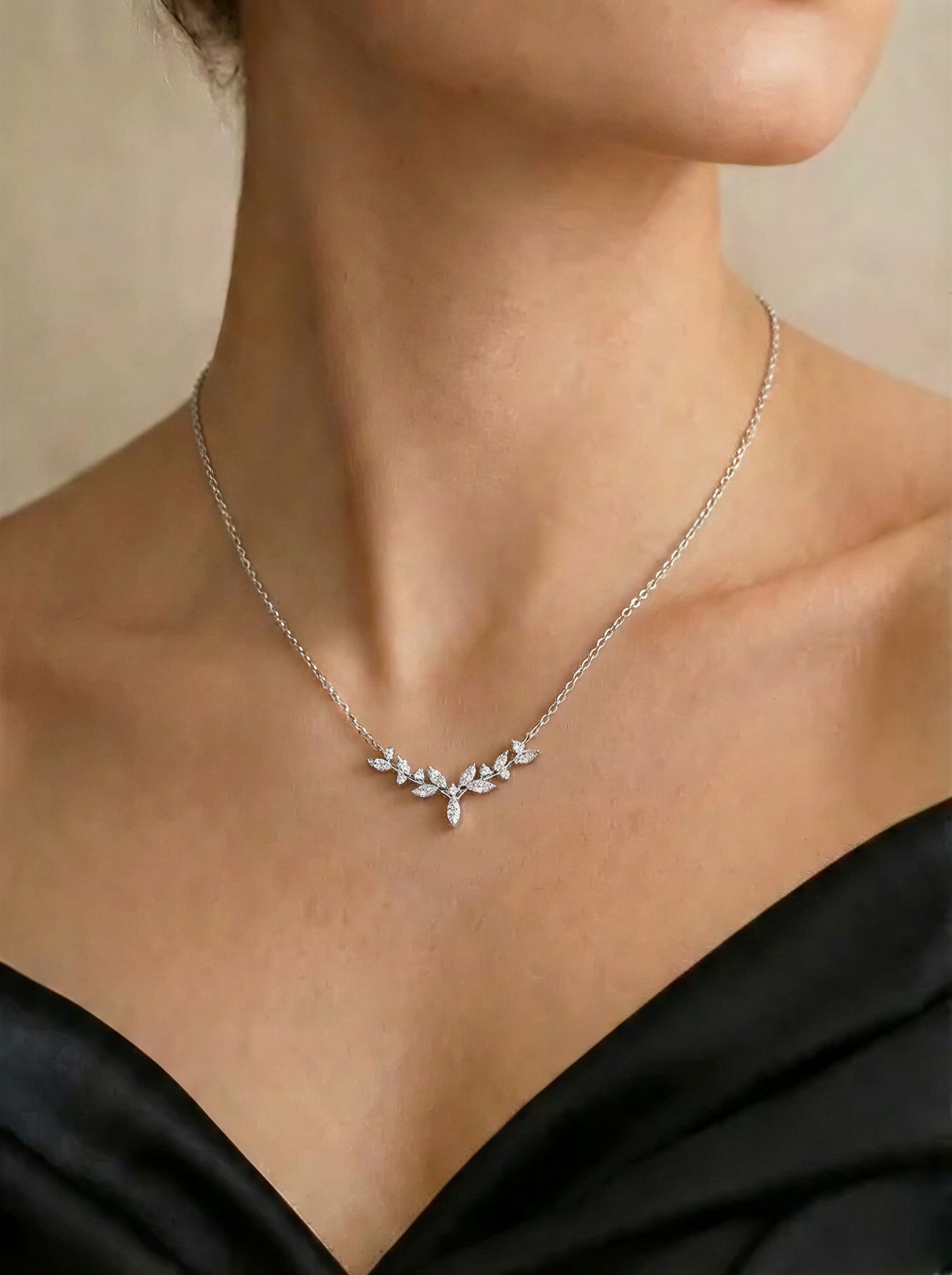 The Sylvan | Antlered Marquise Cluster Necklace