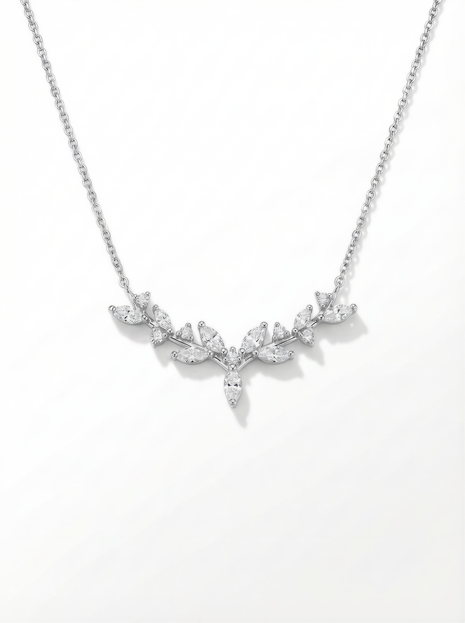 The Sylvan | Antlered Marquise Cluster Necklace