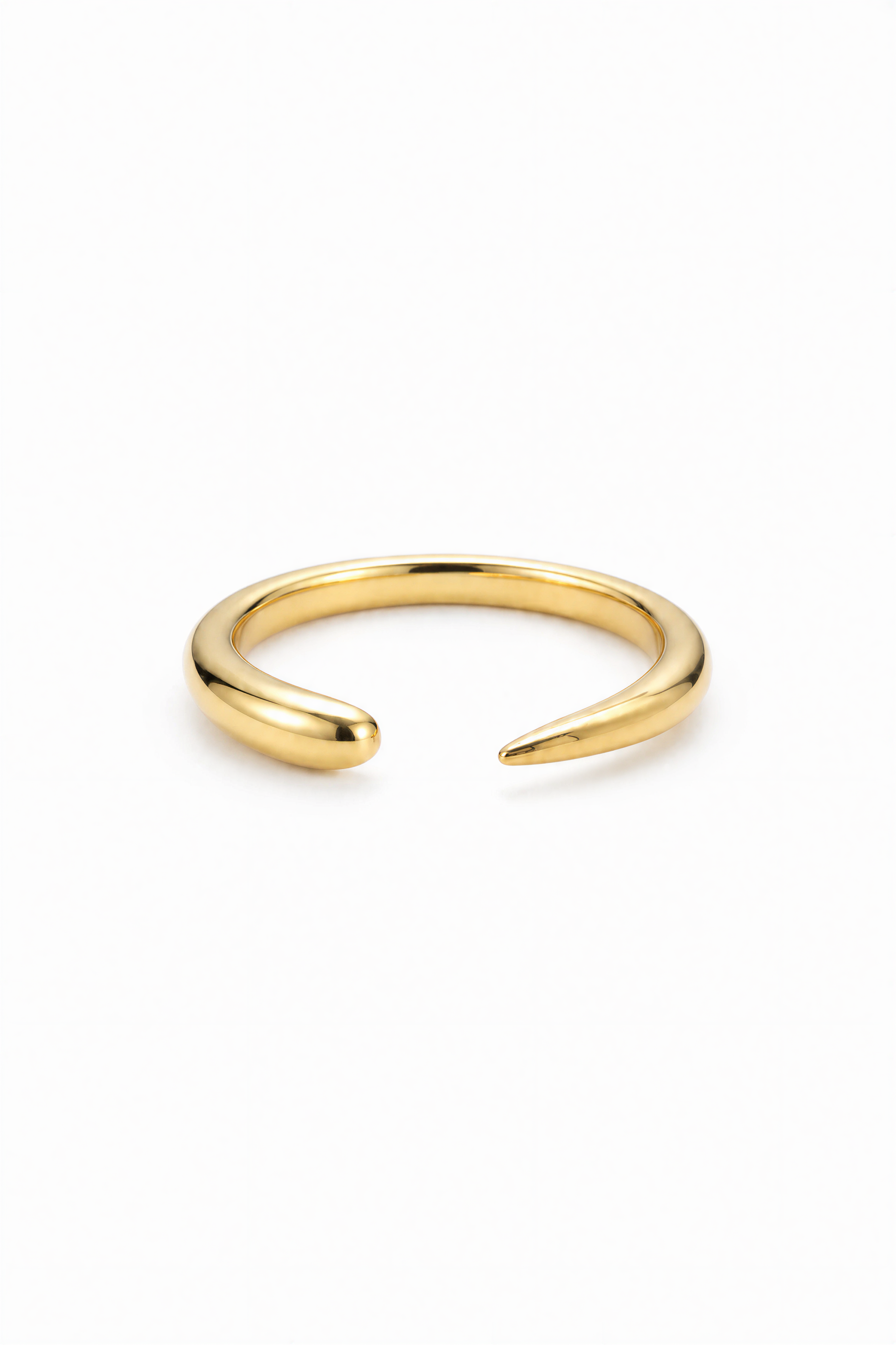 The Crescent plain gold open cuff — lab-grown diamond cuff by Highline Diamond