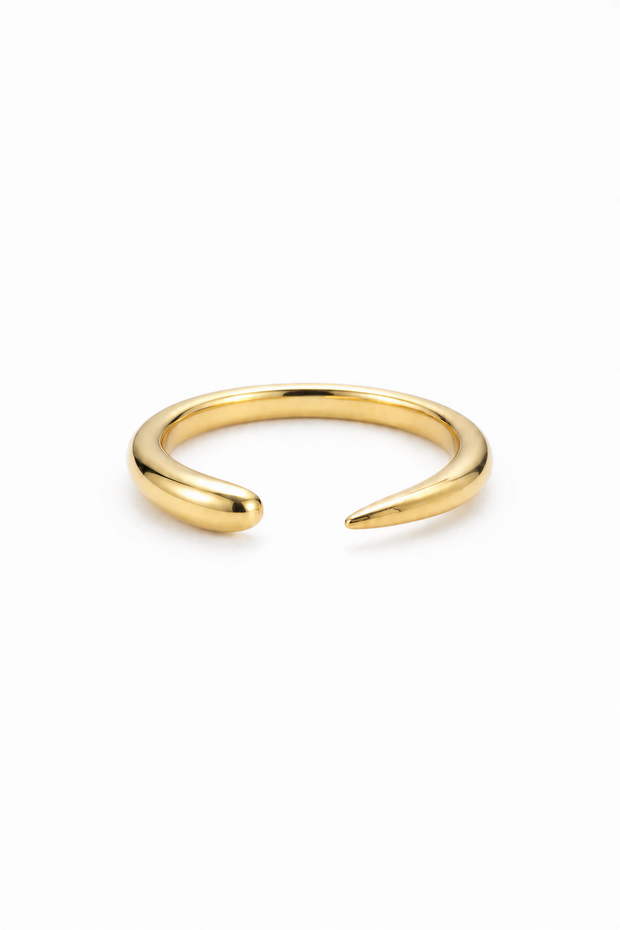 The Crescent | Plain Gold Open Cuff