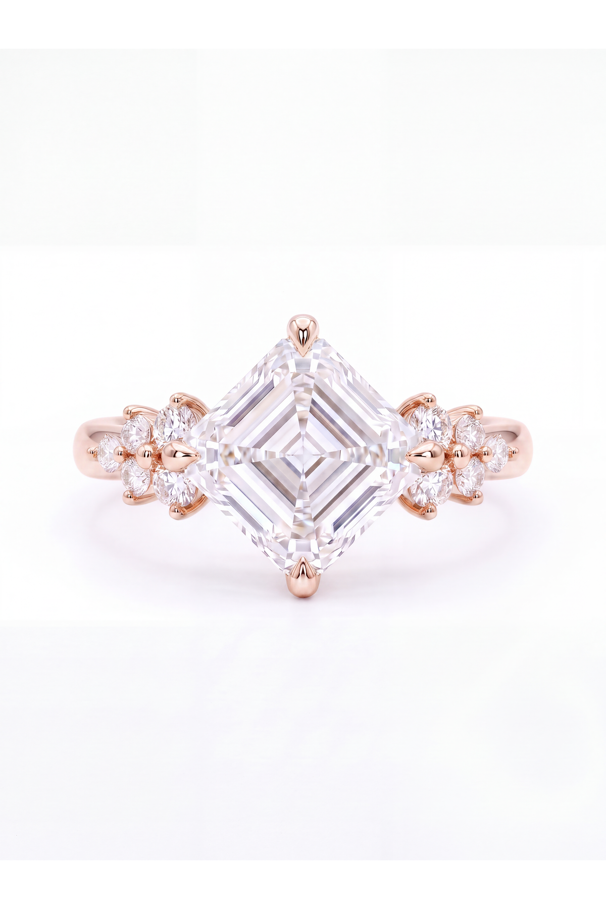 The Asscher Cluster | Kite-Set Diamond Ring