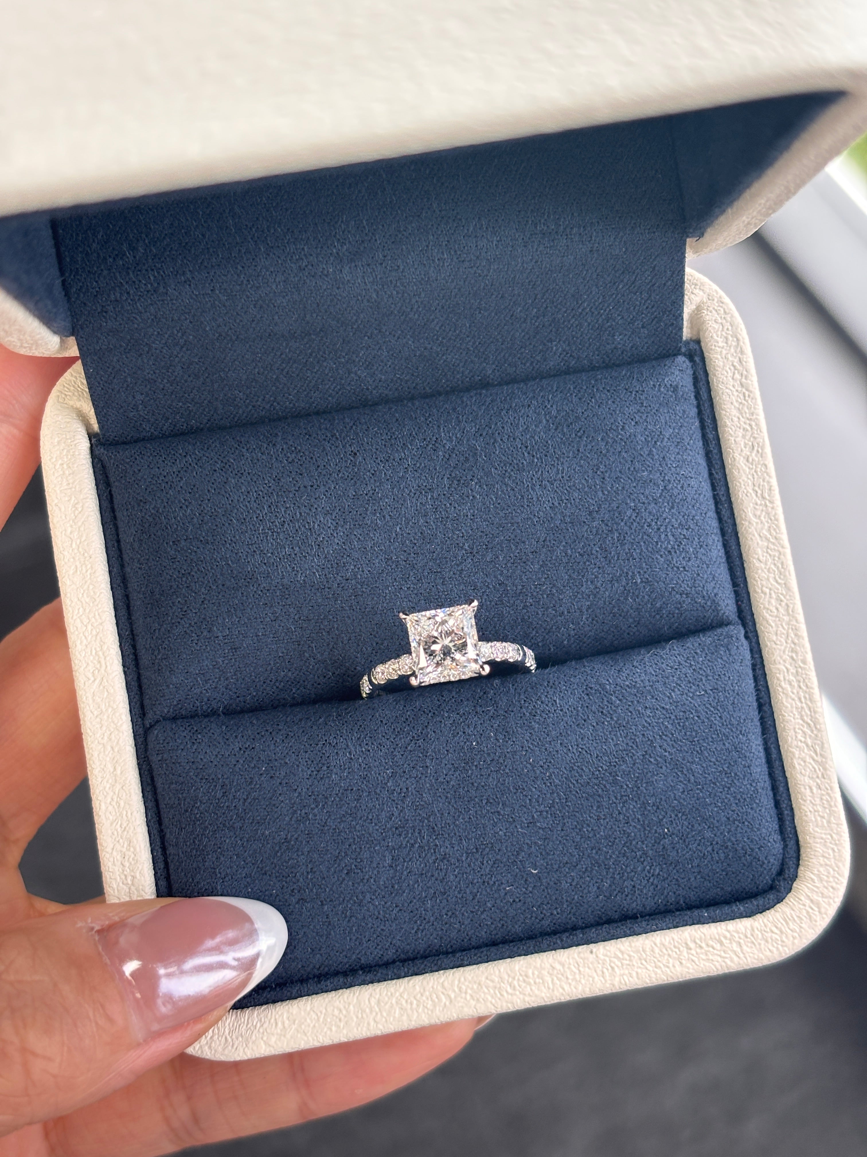The Duchess | Princess Cut Hidden Halo Ring — Ready to Ship