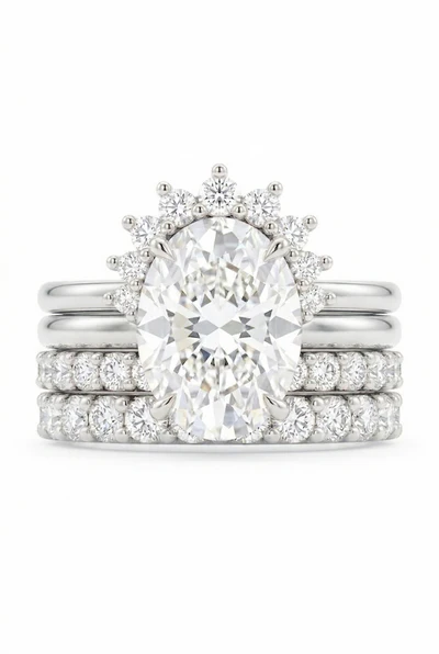 Custom  Ring | 2 Carat Oval Diamond Ring Set