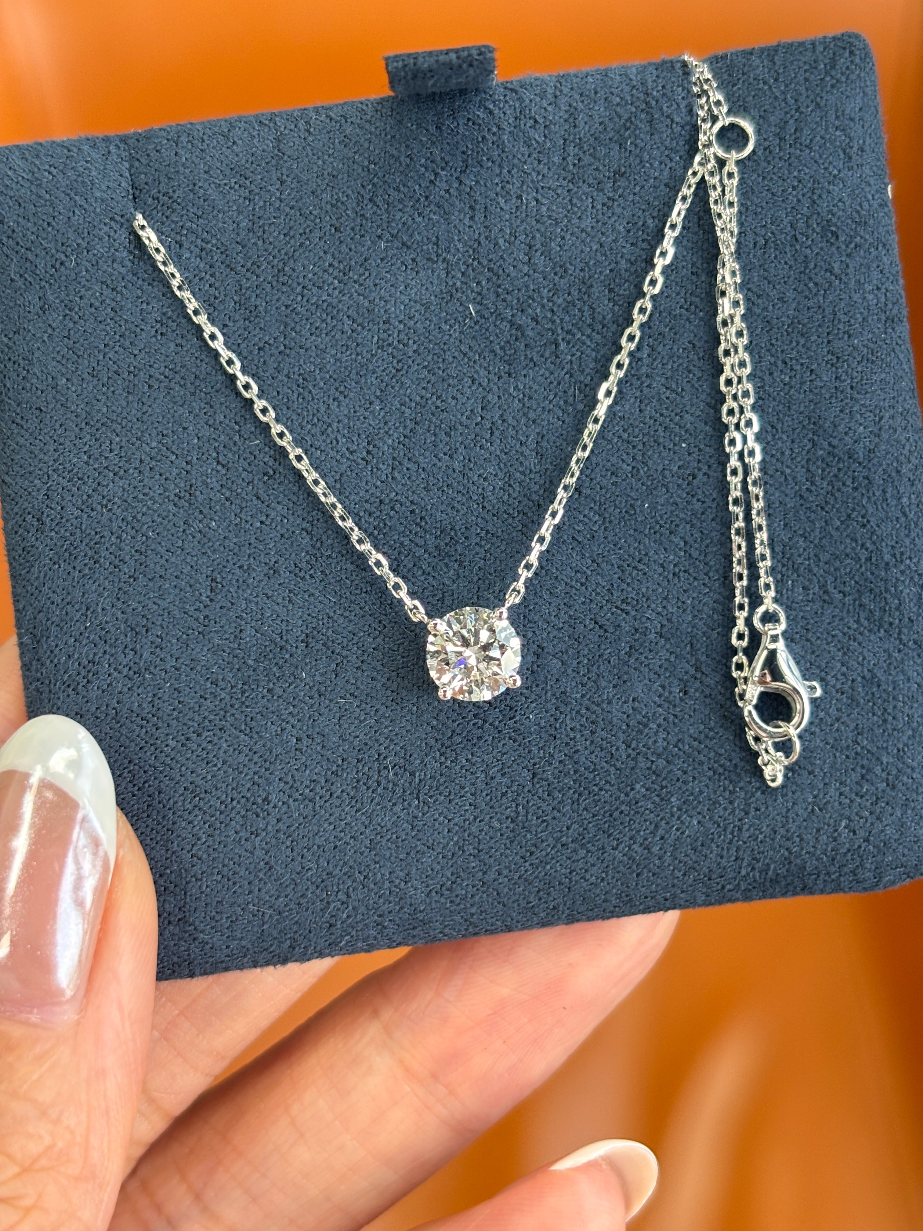 The Sol | Round Brilliant Solitaire Necklace — Ready to Ship