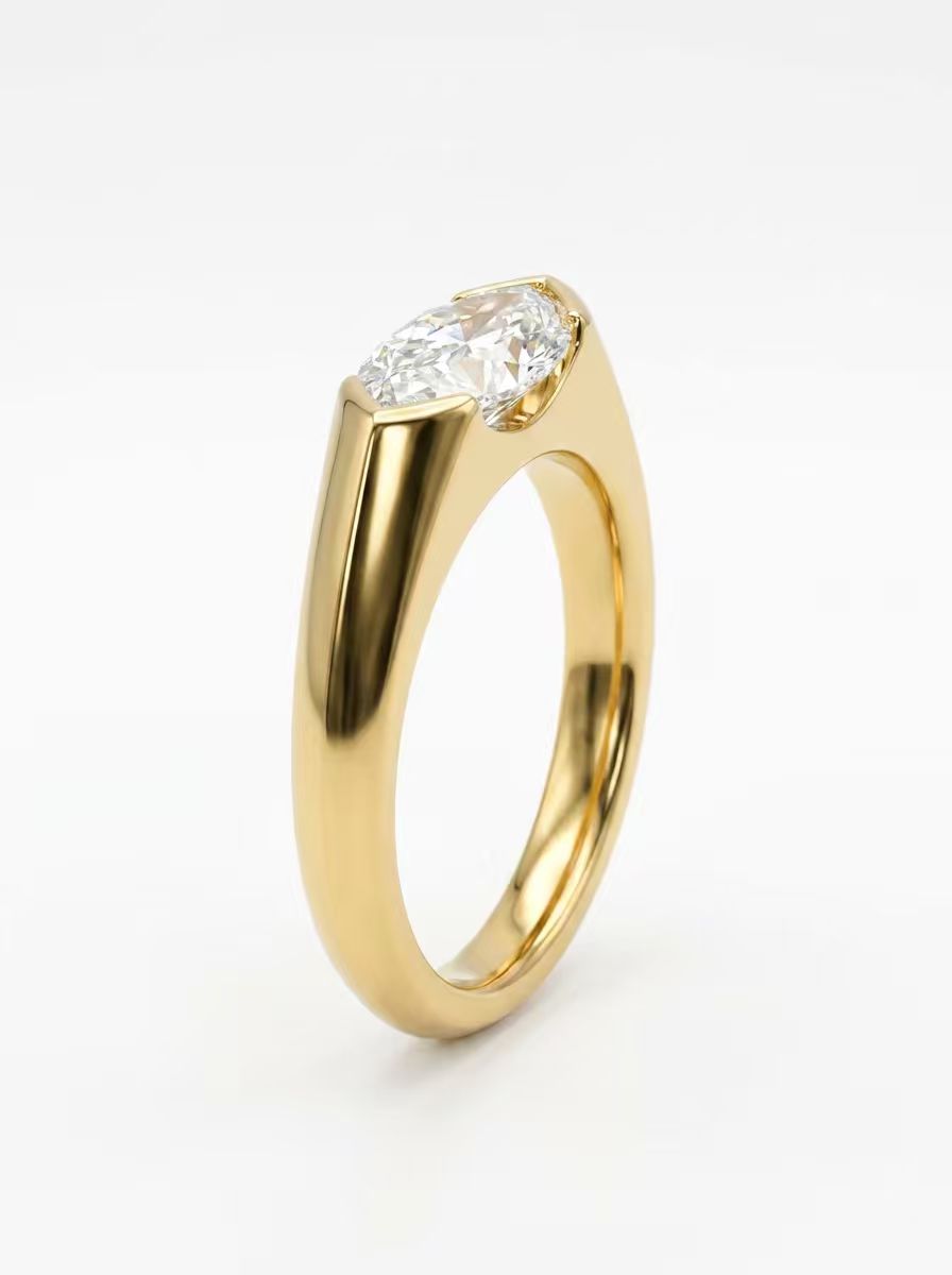 The Horizon | Avant-Garde East-West Dome Ring